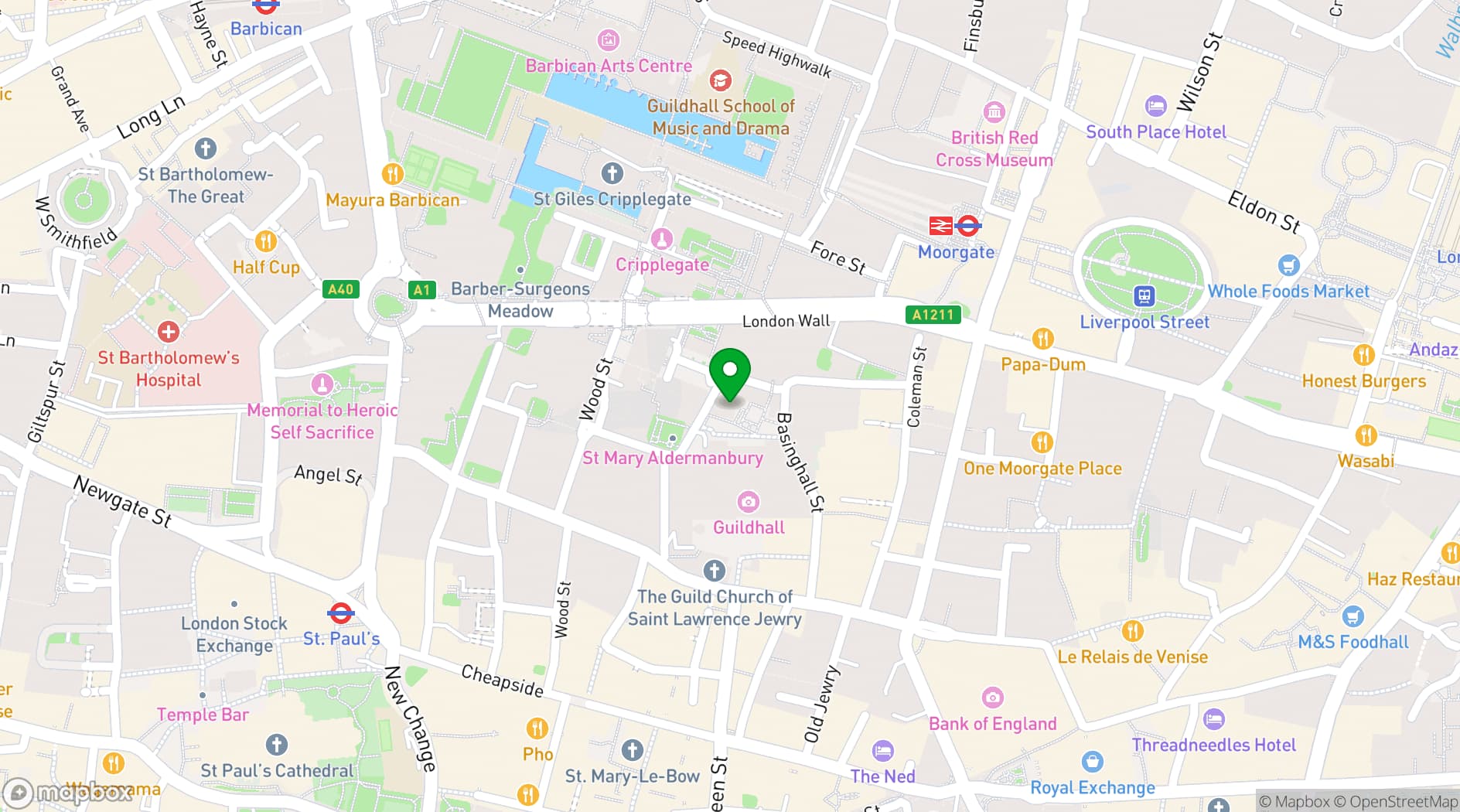 Map showing The Insurance Hall