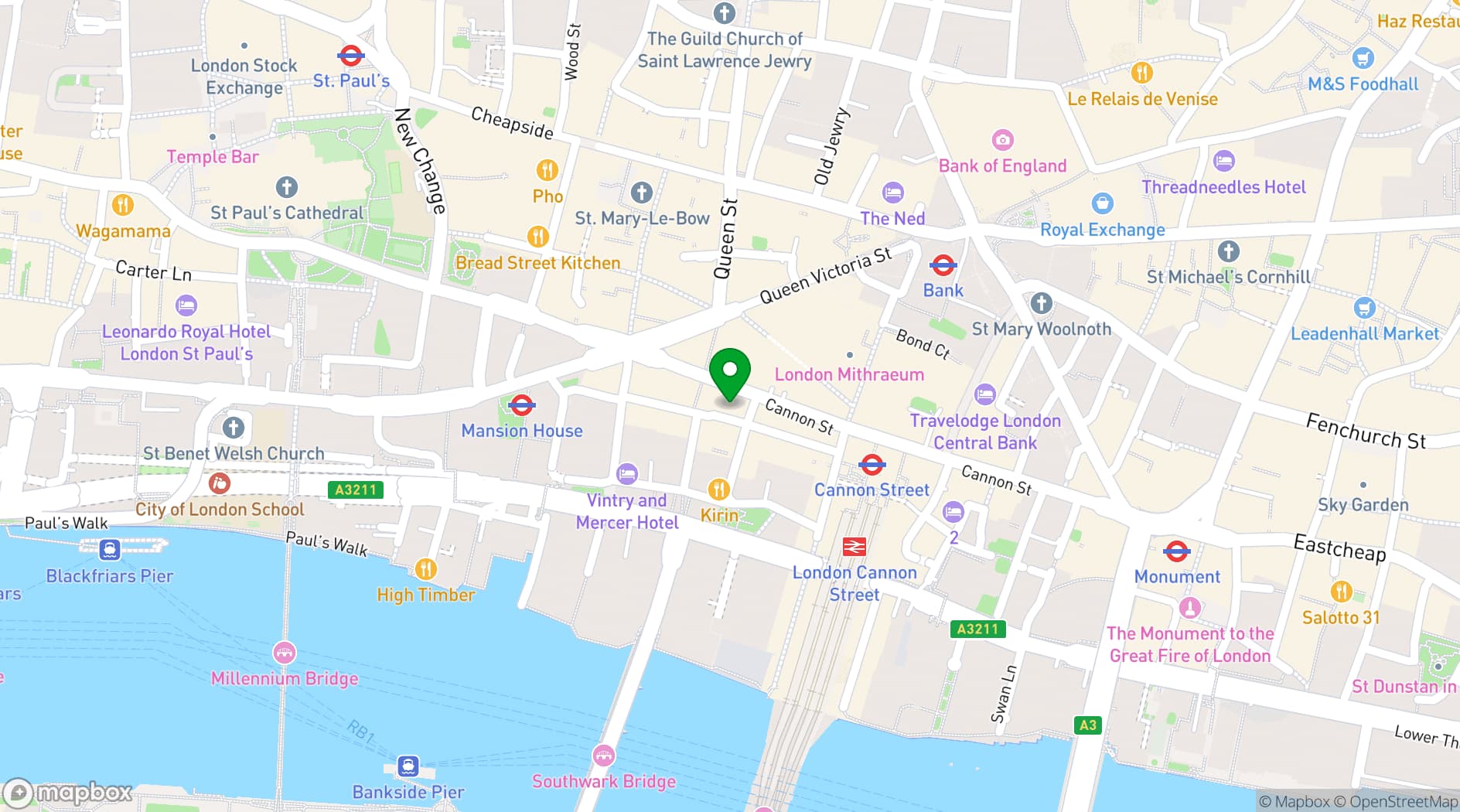Map showing Spaces