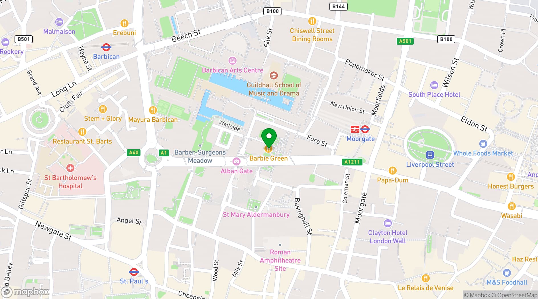Map showing Selina UK