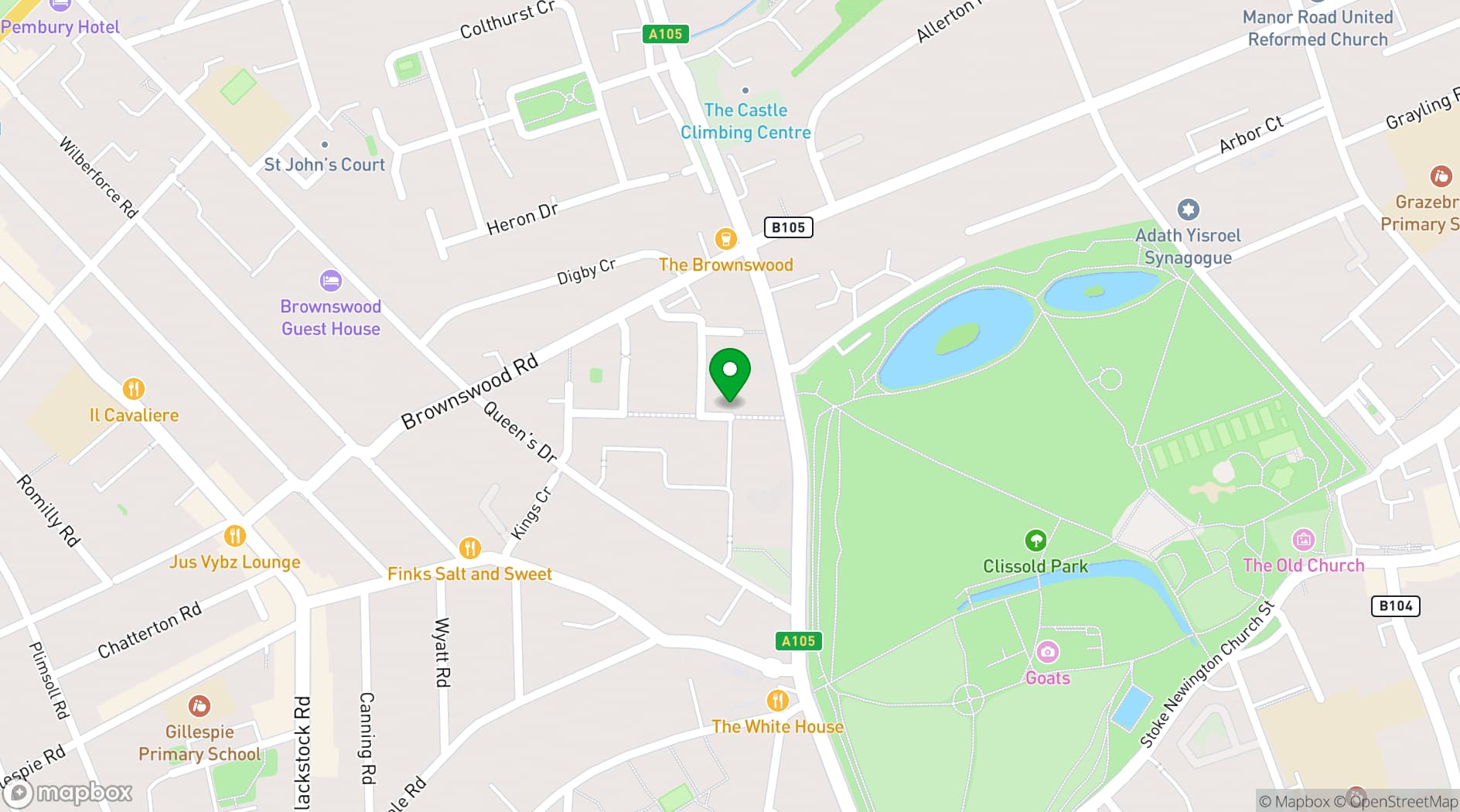 Map showing Hackney Showroom