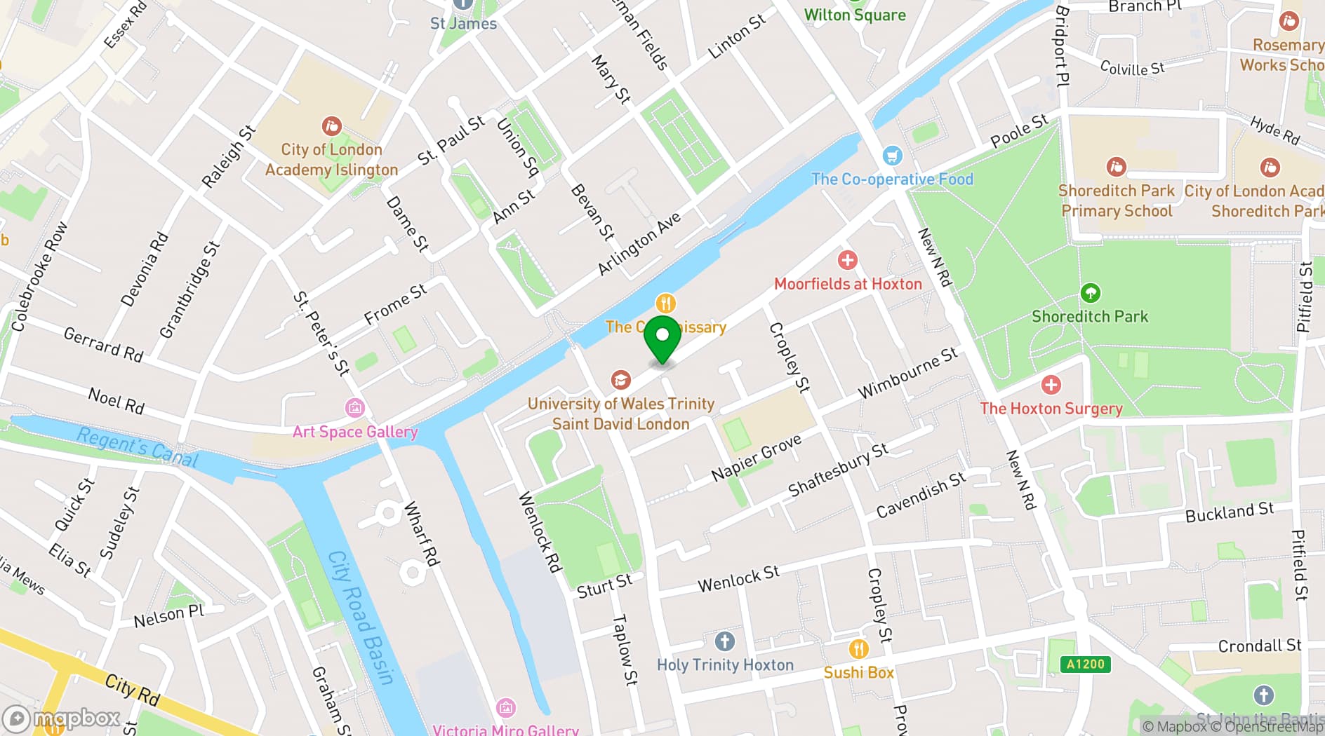 Map showing Holborn Studios – Studio 1