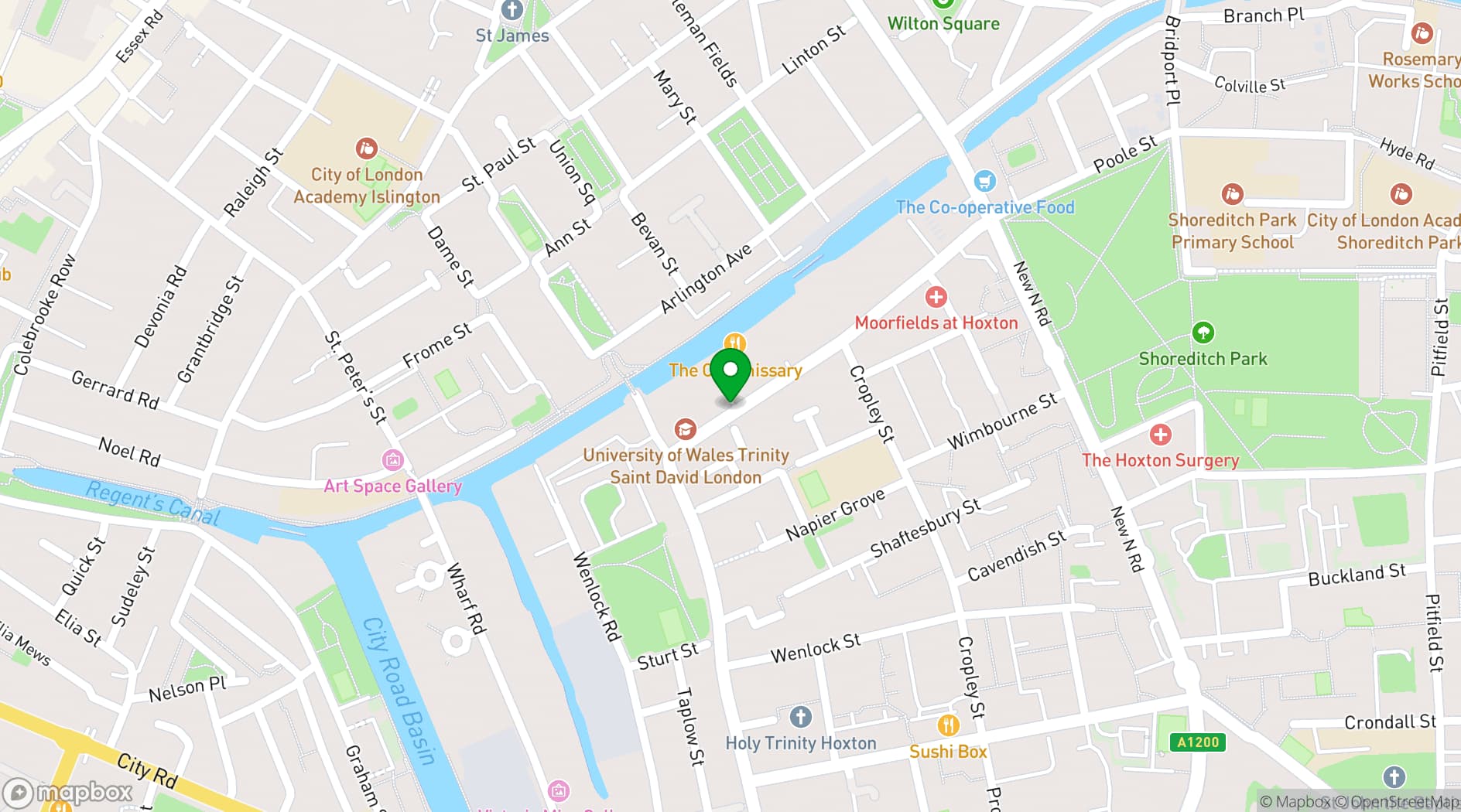 Map showing Holborn Studios