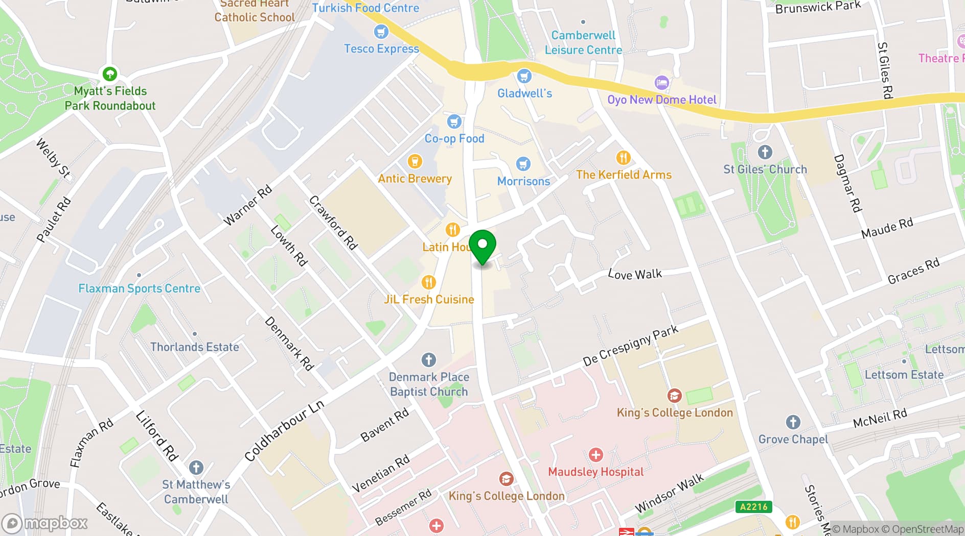 Map showing Wingz