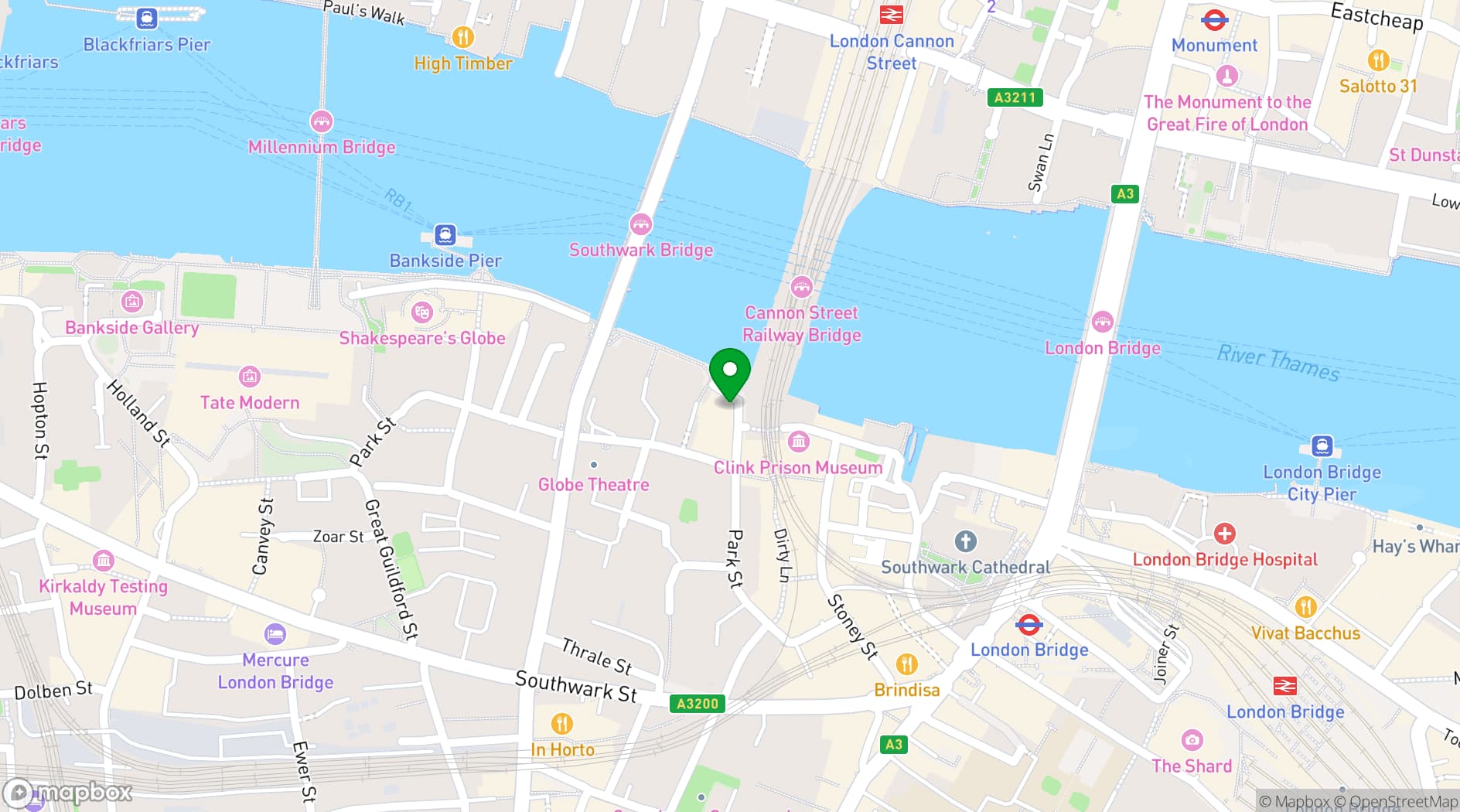 Map showing Anchor - Bankside