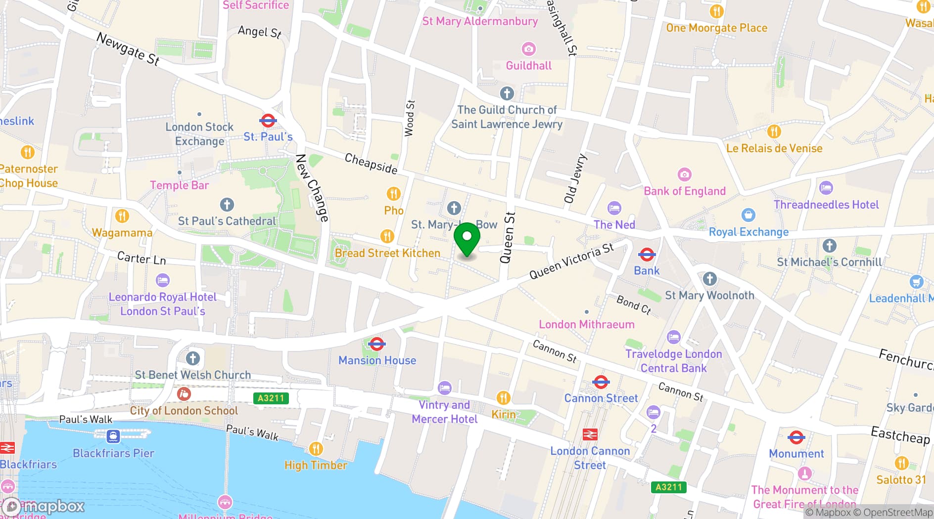 Map showing The Wren Tavern