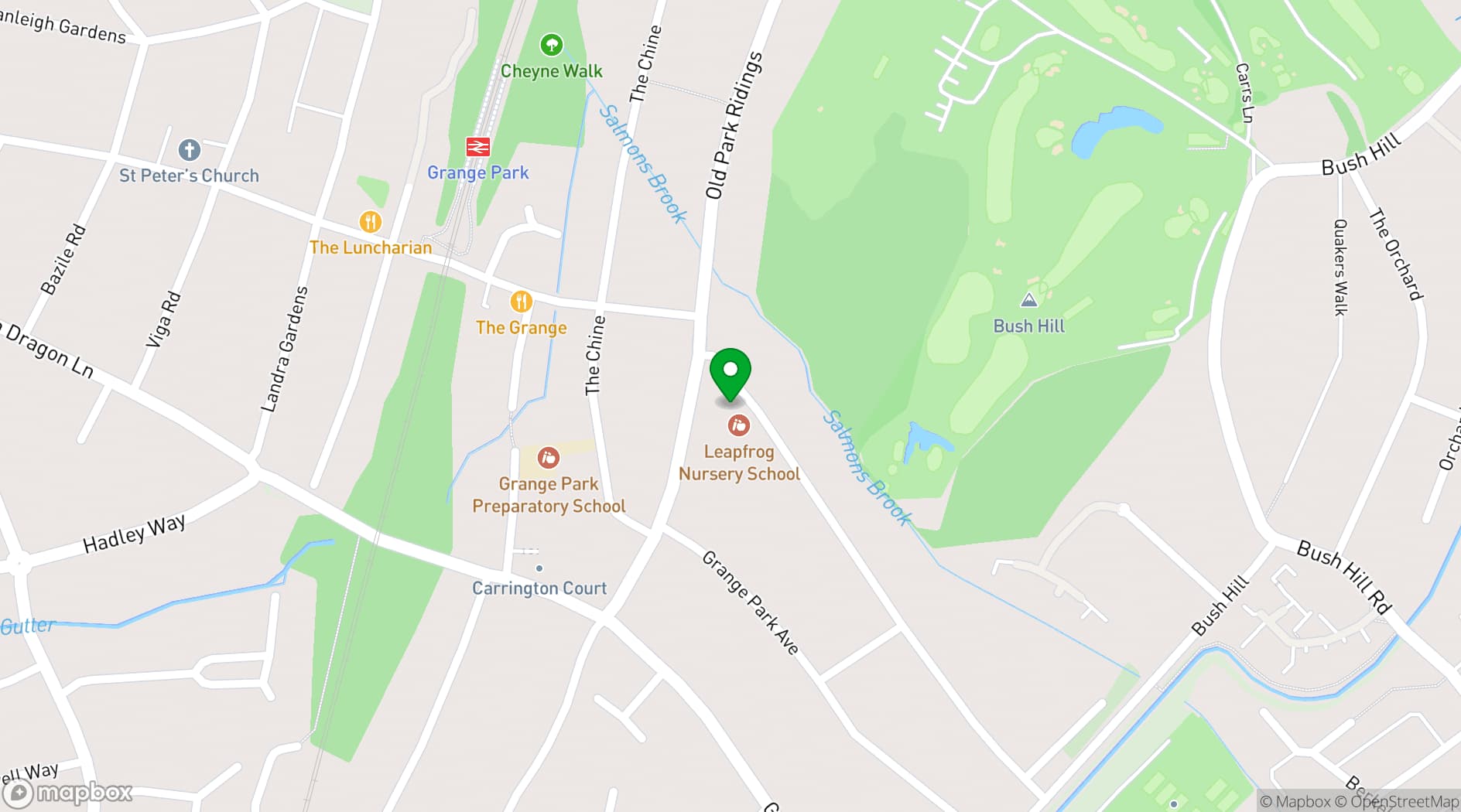 Map showing Grange Park Methodist Church