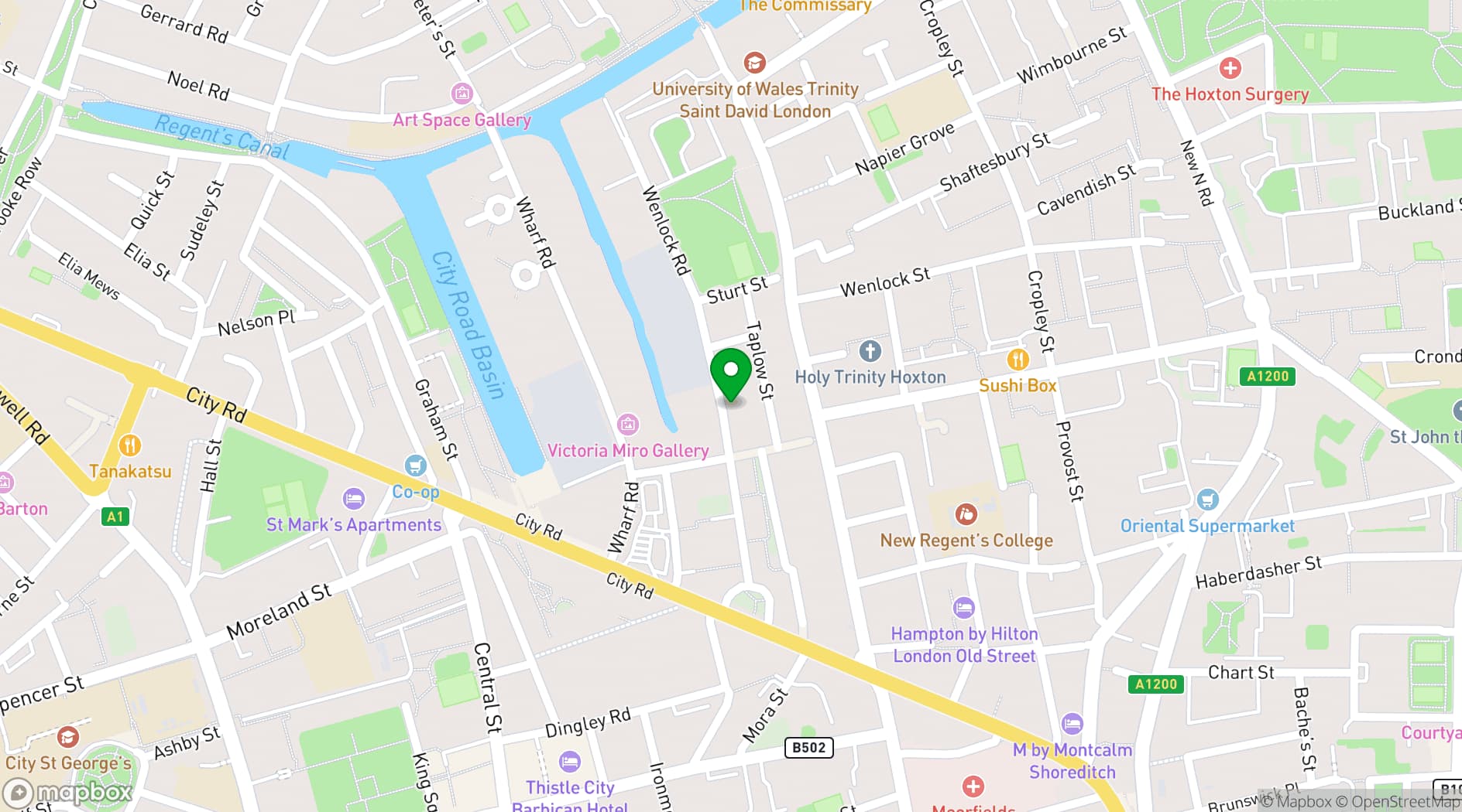 Map showing Moneypenny Workhub