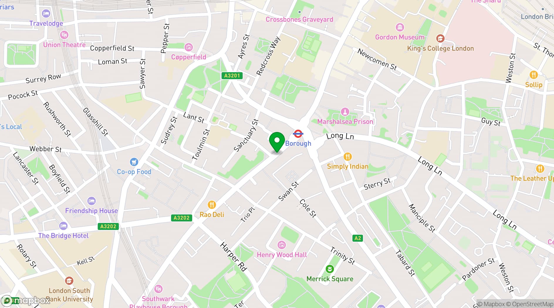 Map showing County Hall
