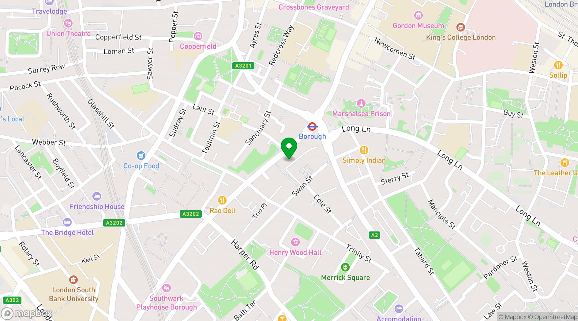Map showing etc.venues Prospero House