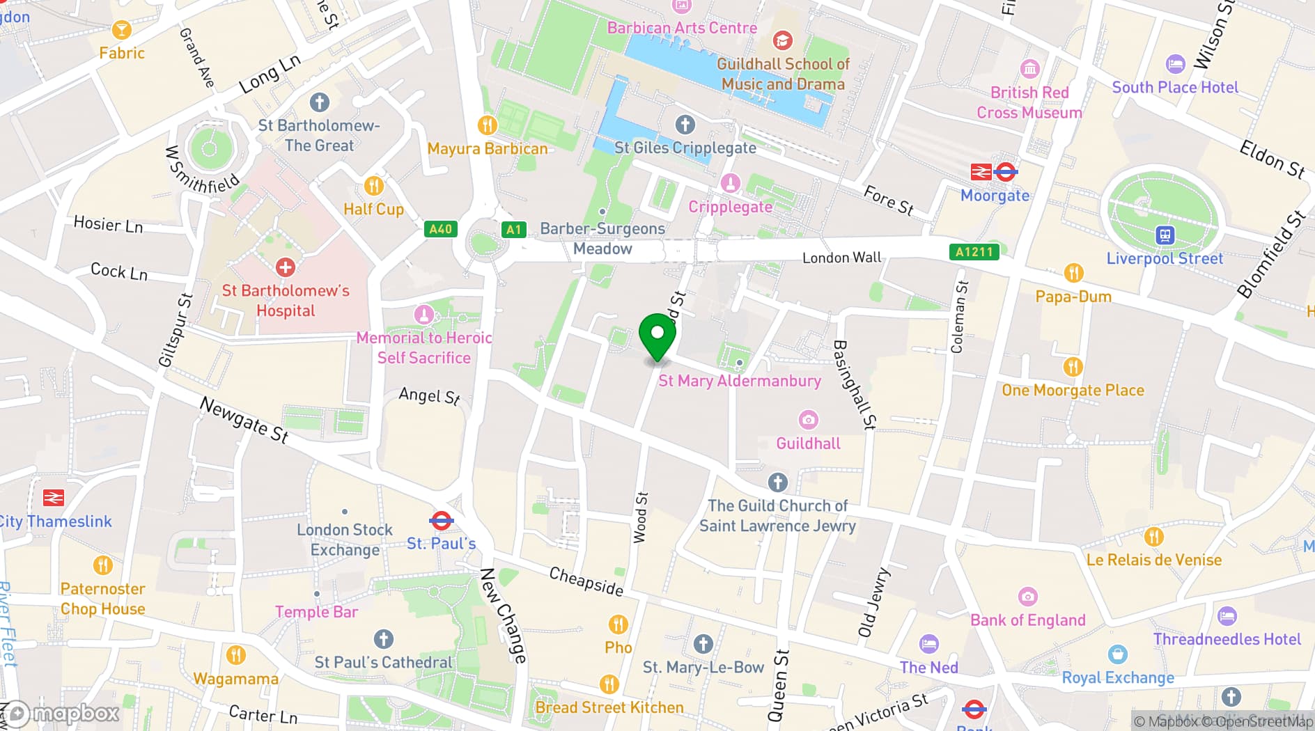 Map showing Slug & Lettuce, St. Pauls