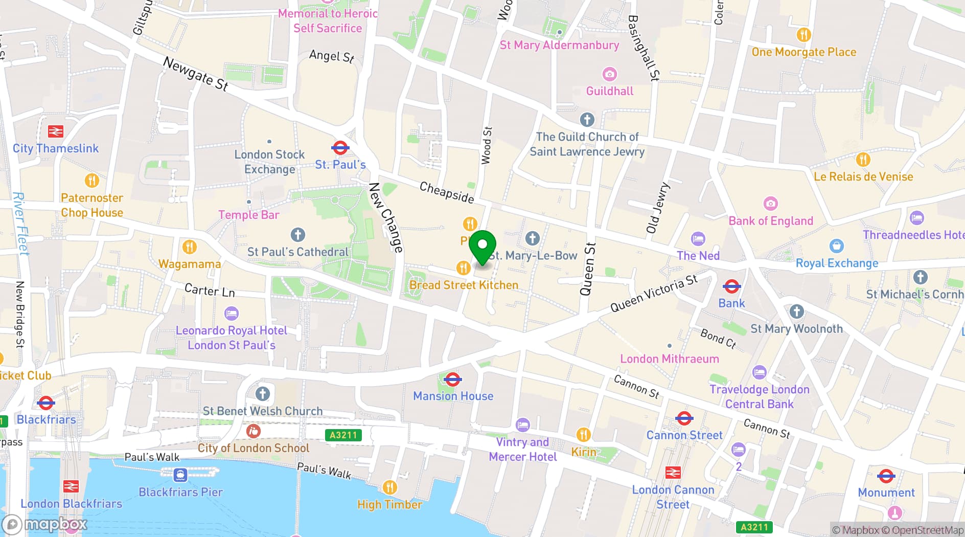 Map showing The Lucky Goat