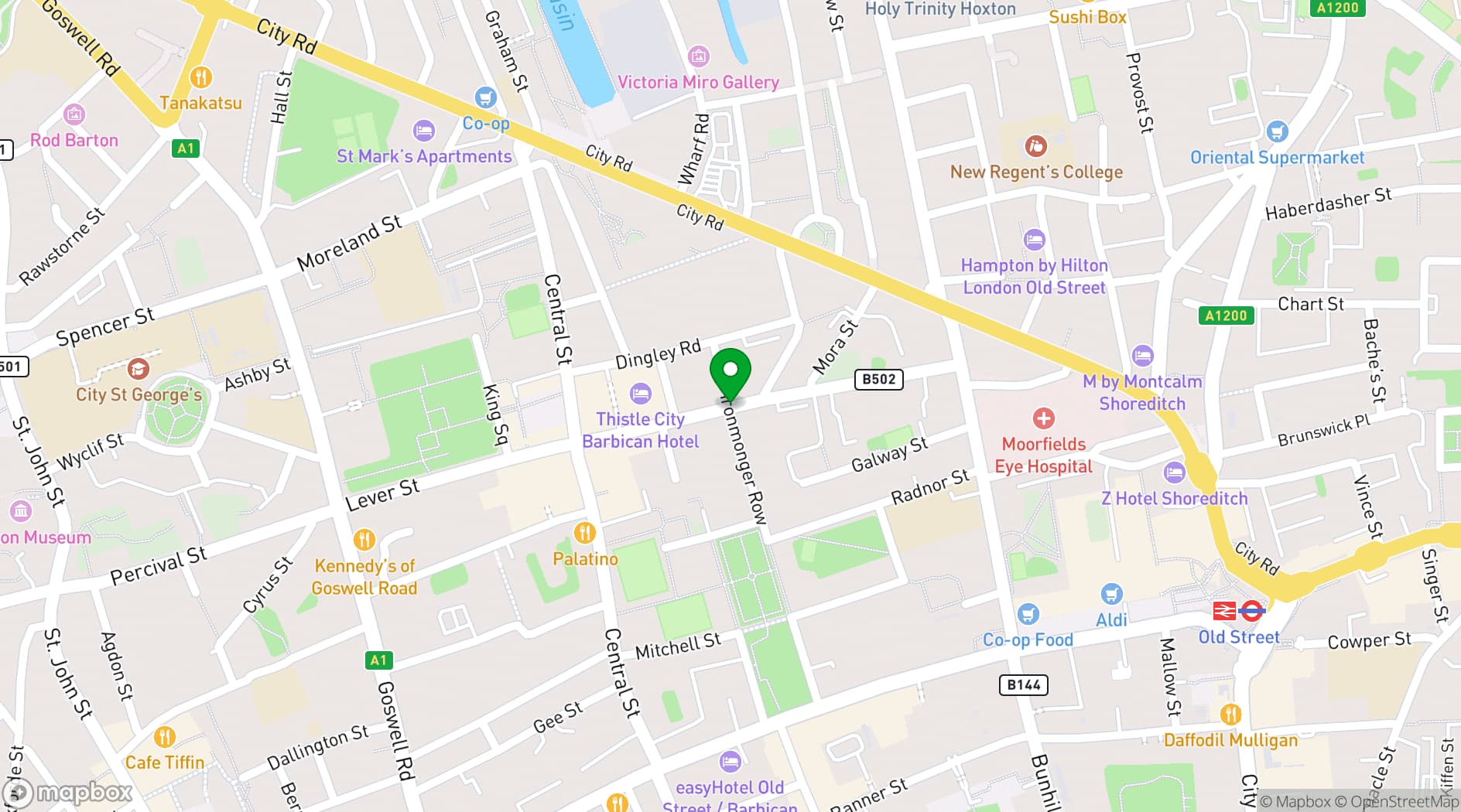 Map showing Tara Yoga Centre