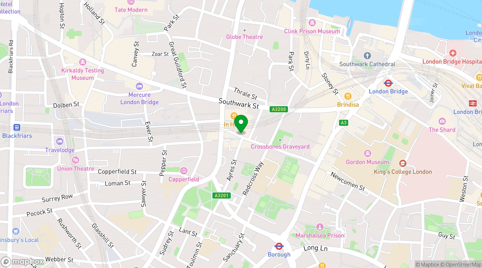 Map showing Tap & Bottle