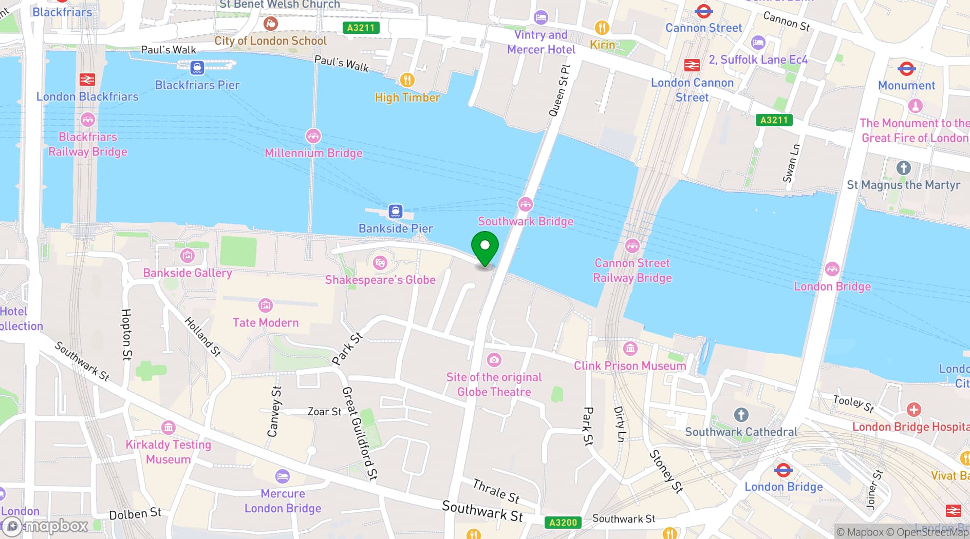 Map showing Zizzi - Bankside