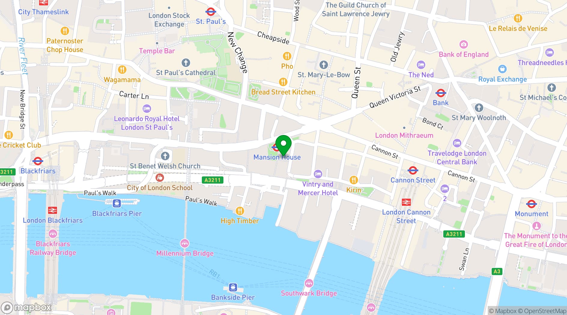 Map showing Painters' Hall