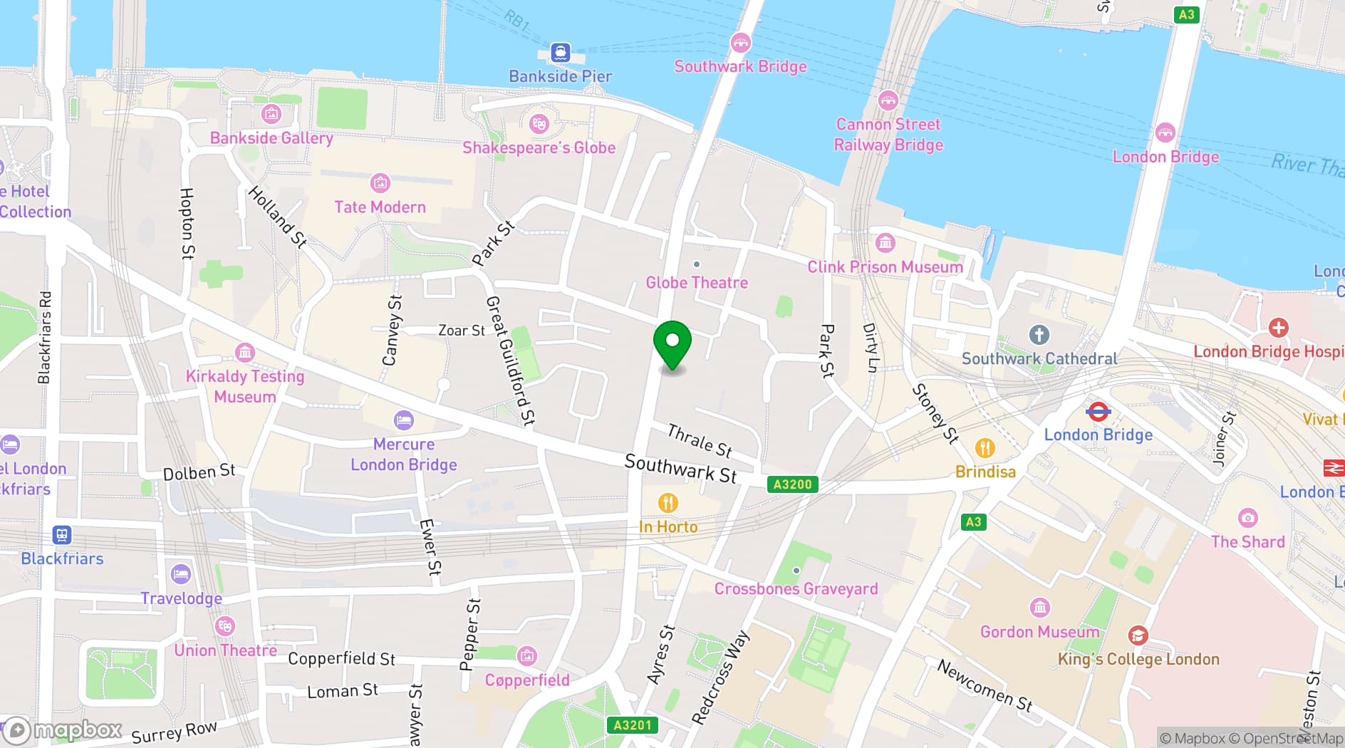 Map showing Ibis Styles Southwark - Near Borough Market