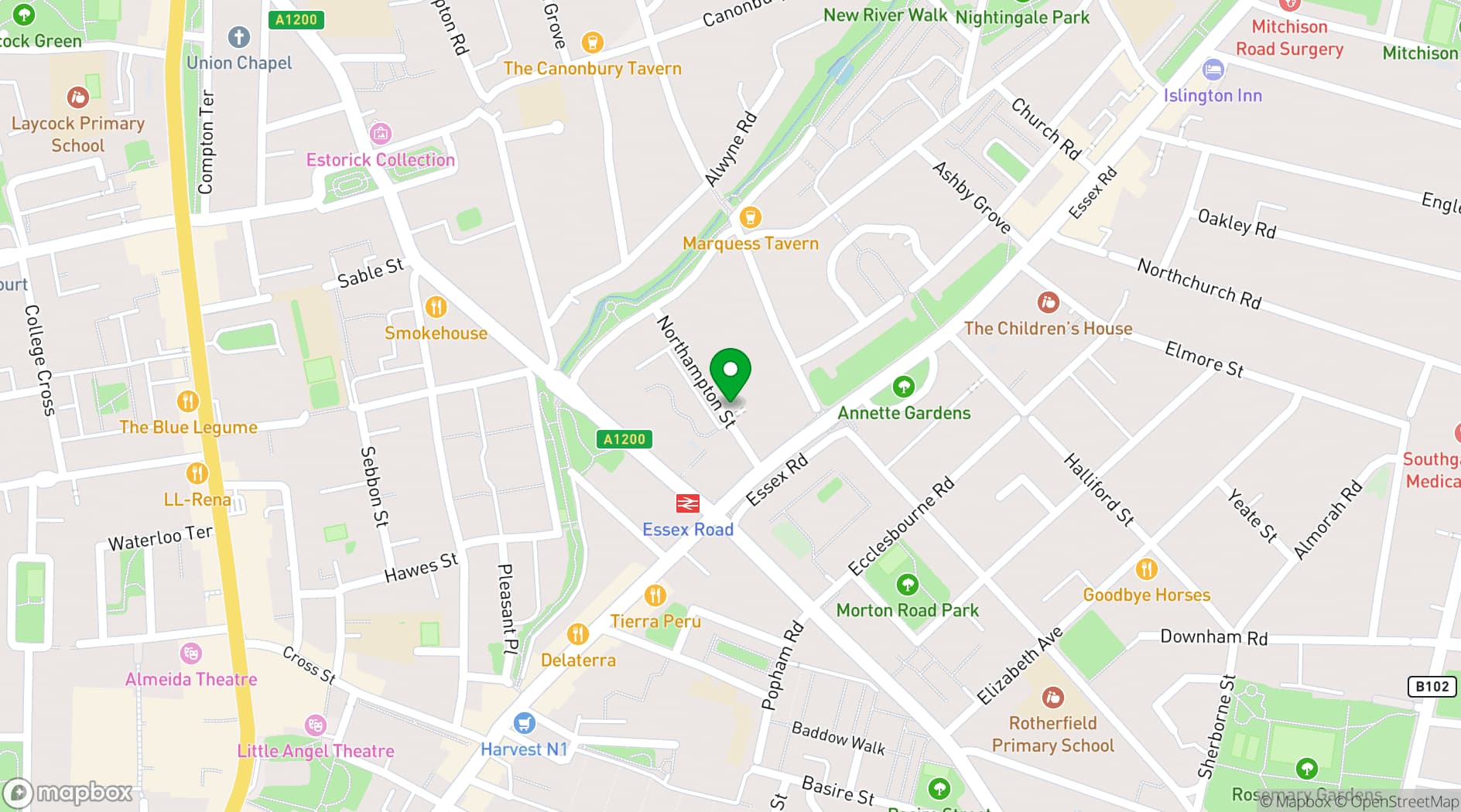 Map showing Oryan Fitness Islington N1
