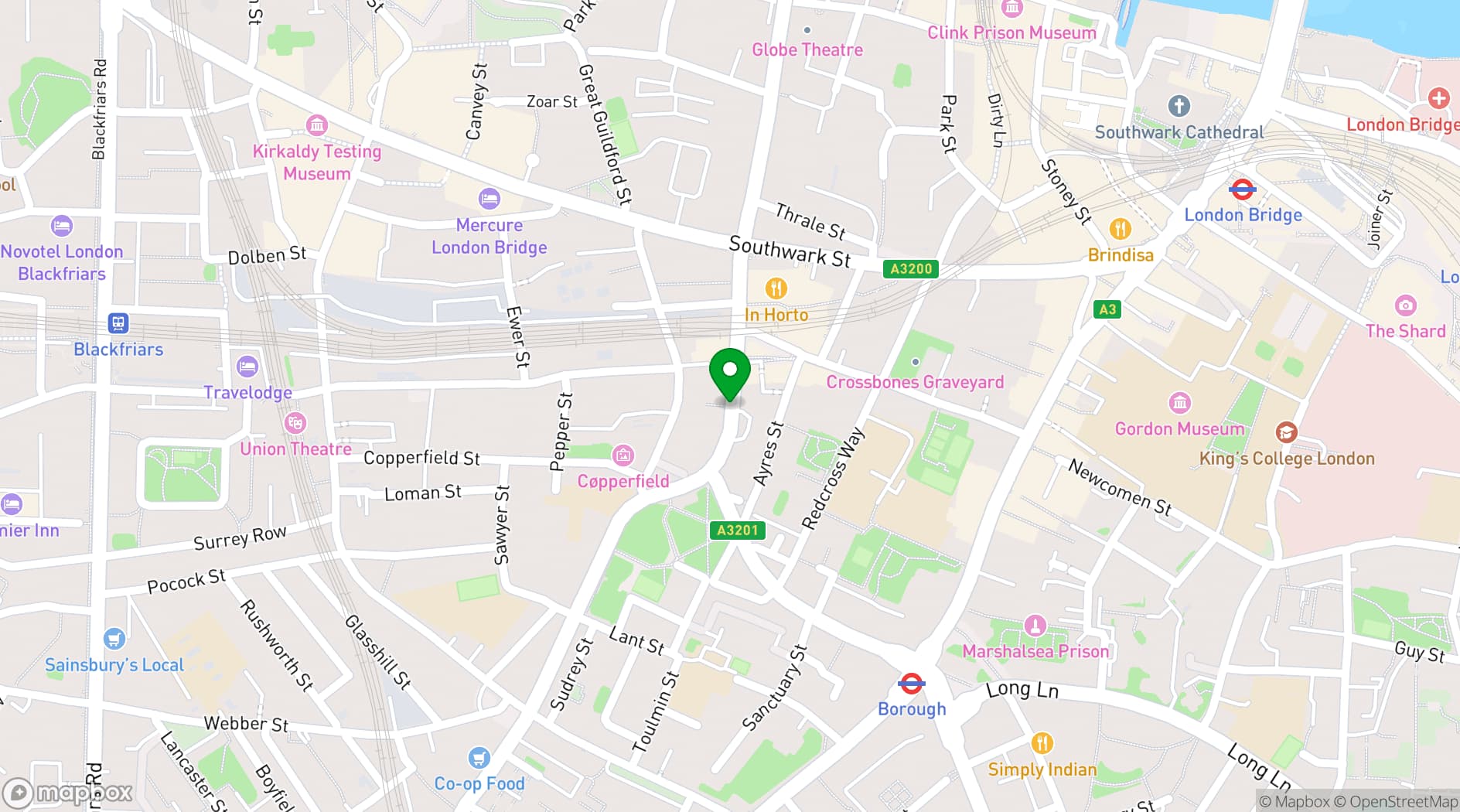 Map showing Novotel London City South
