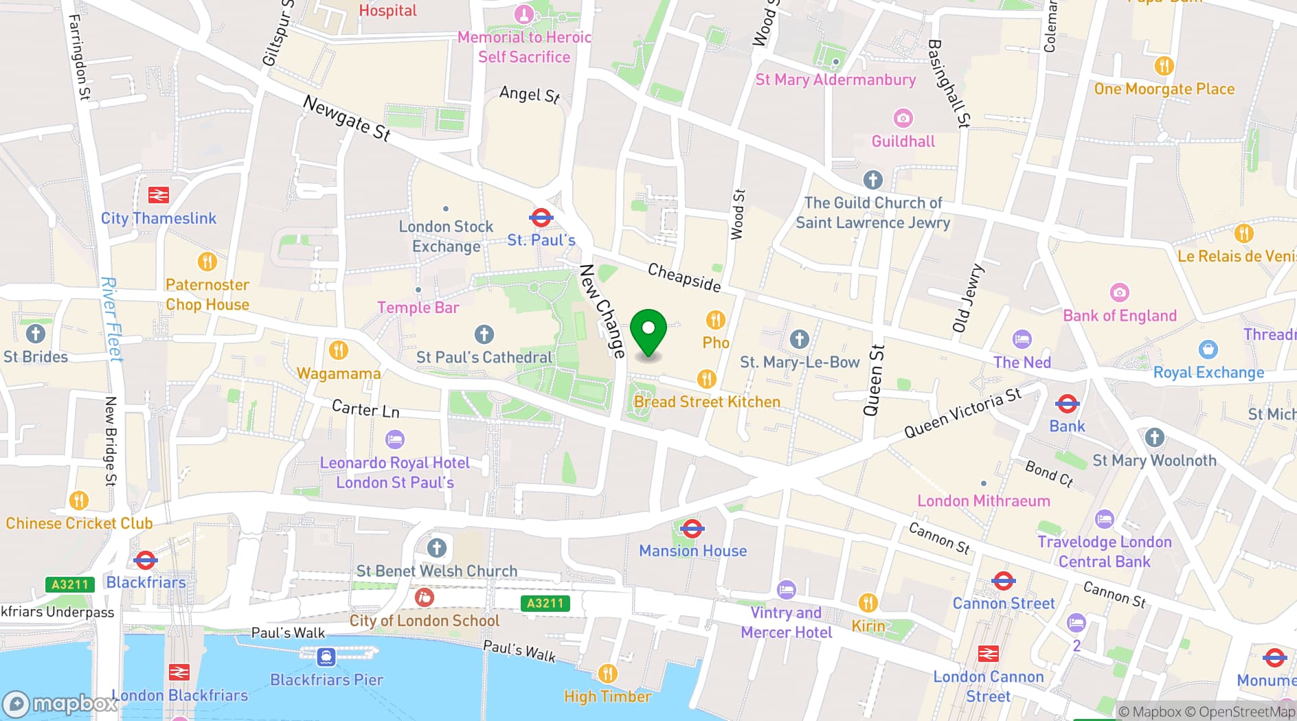 Map showing F1 Arcade St Pauls