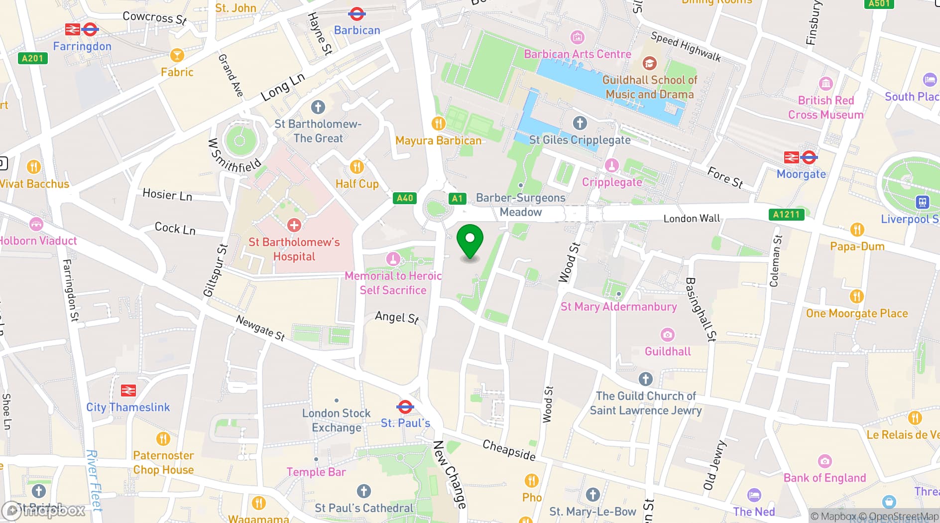 Map showing Plaisterers’ Hall 