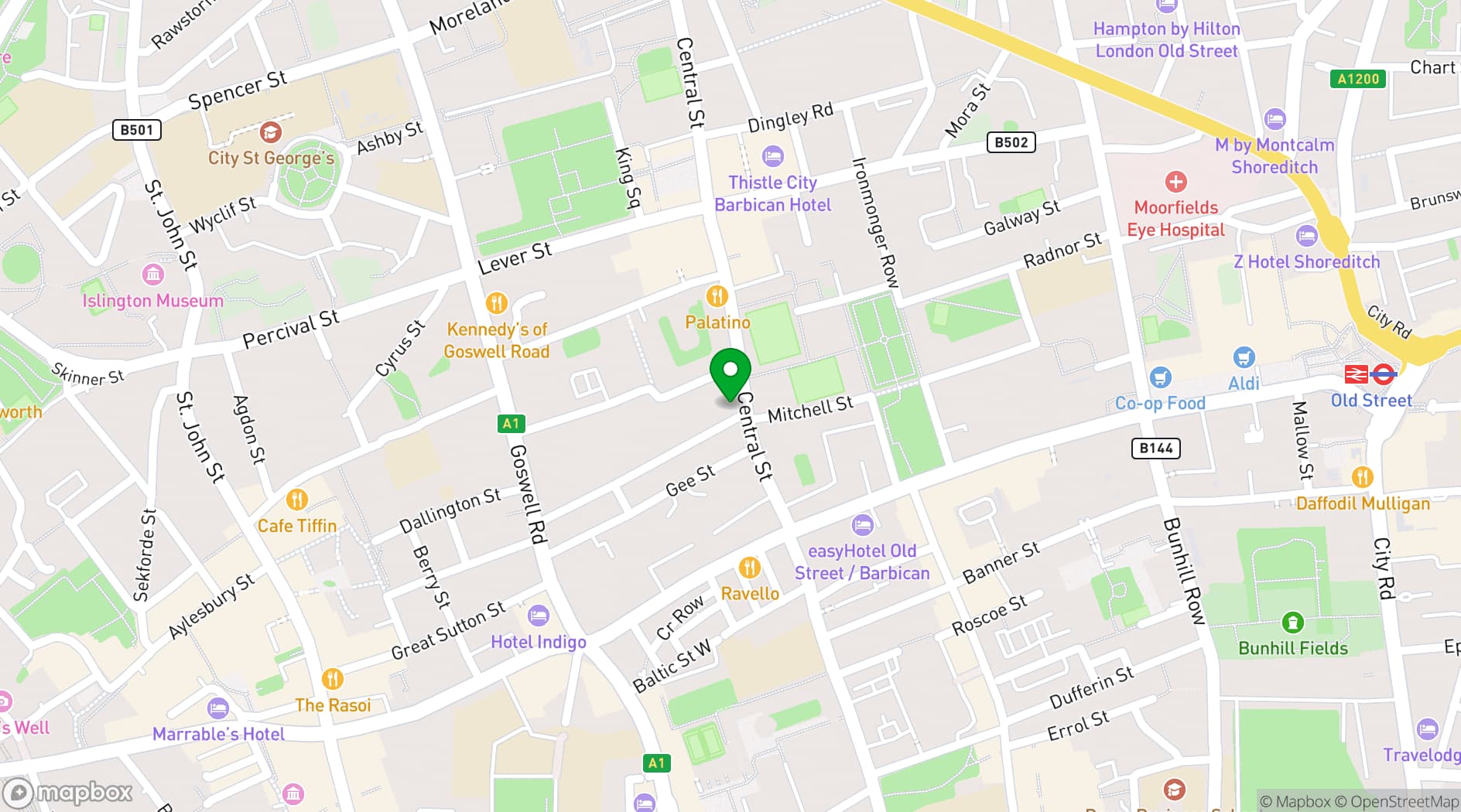 Map showing London Dance Academy