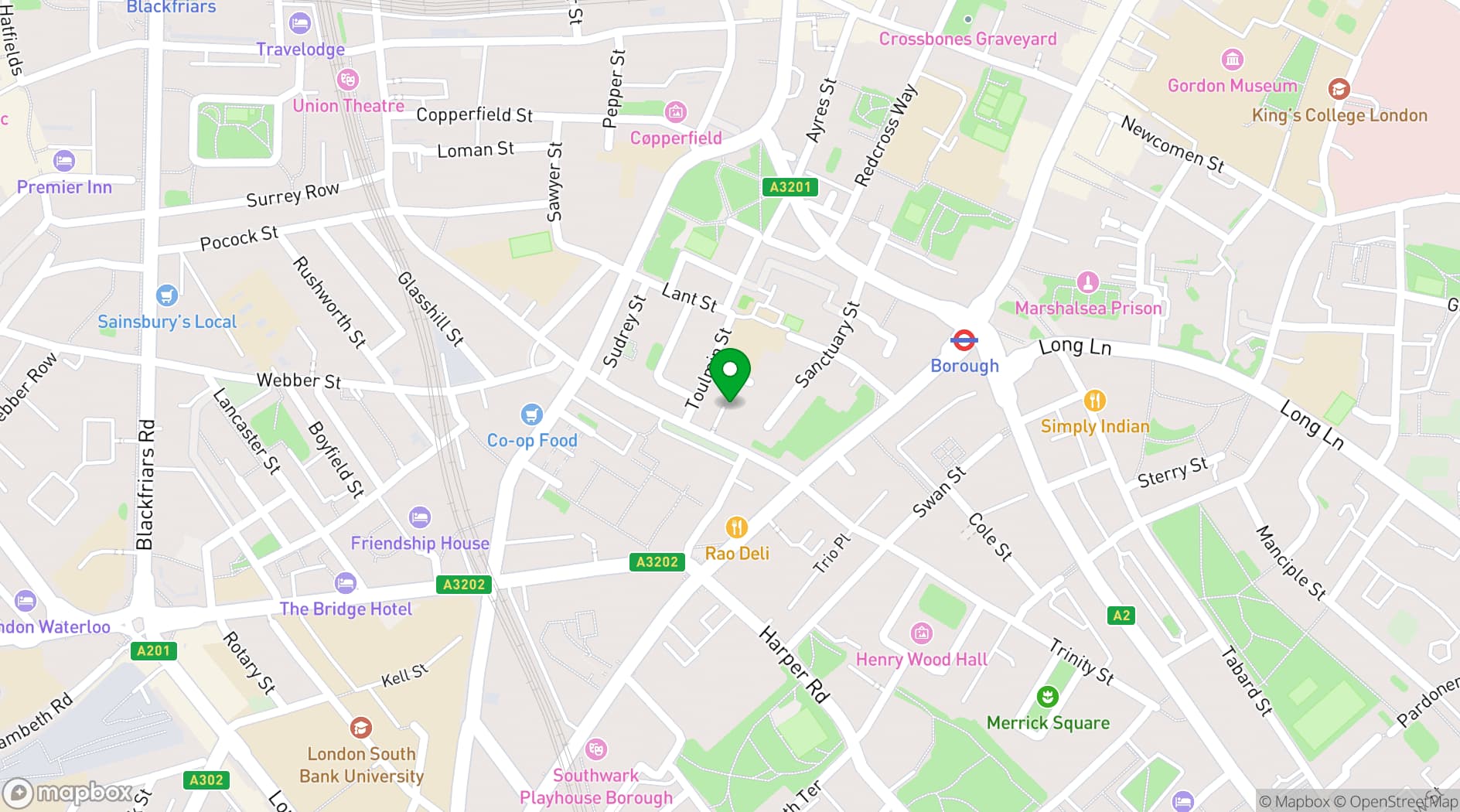 Map showing The Workshop Space at The Studios