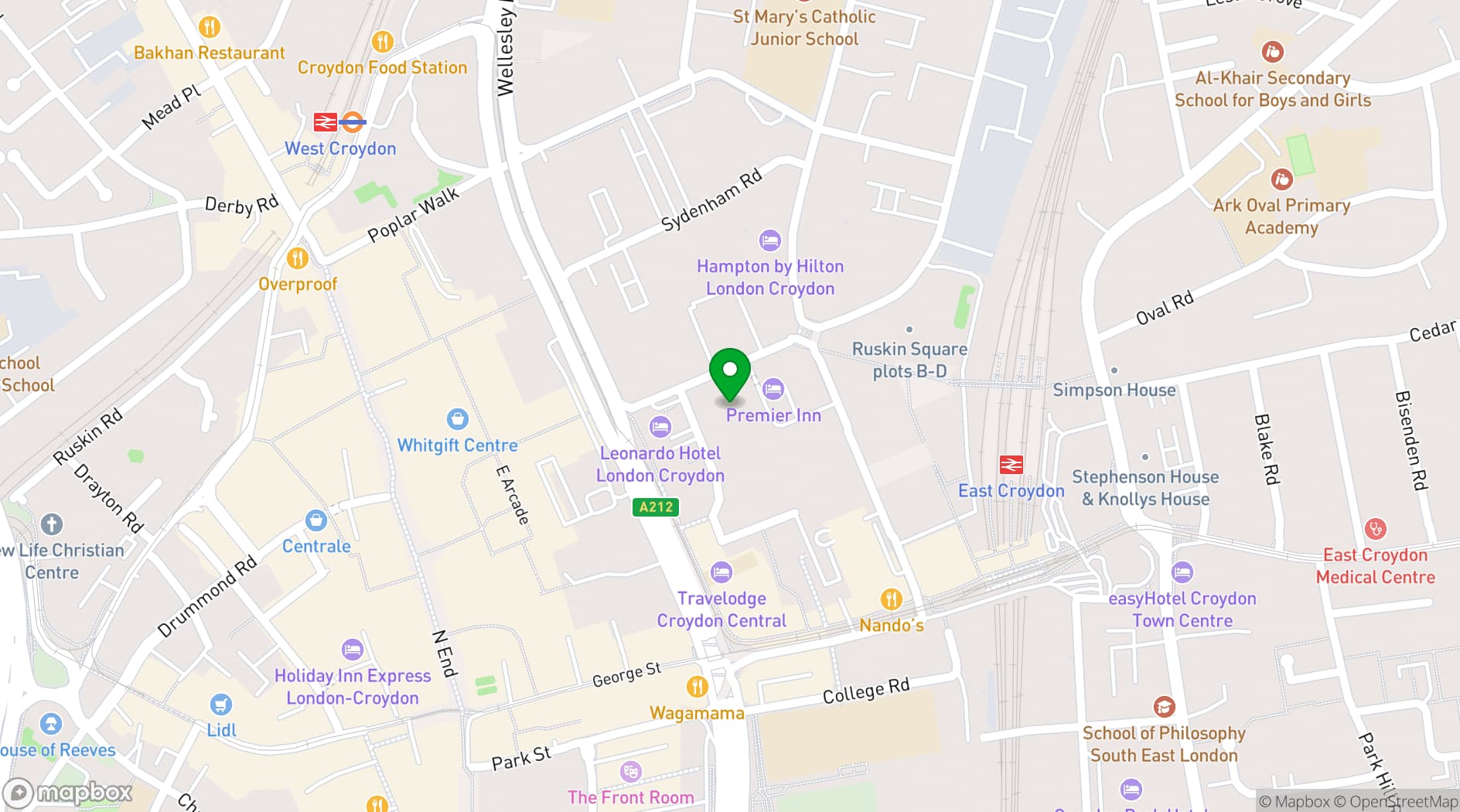 Map showing Regus - Croydon Lansdowne Road