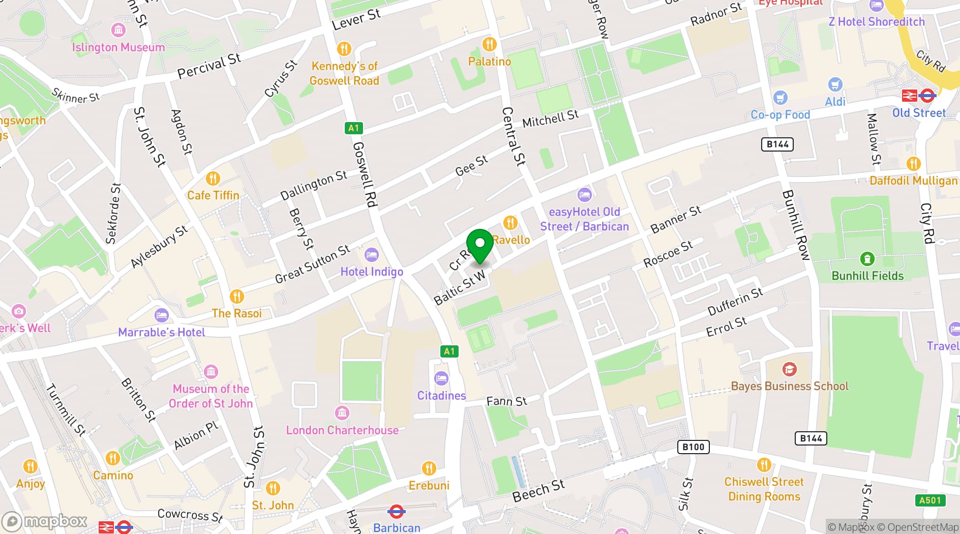 Map showing 24-26 Baltic St W