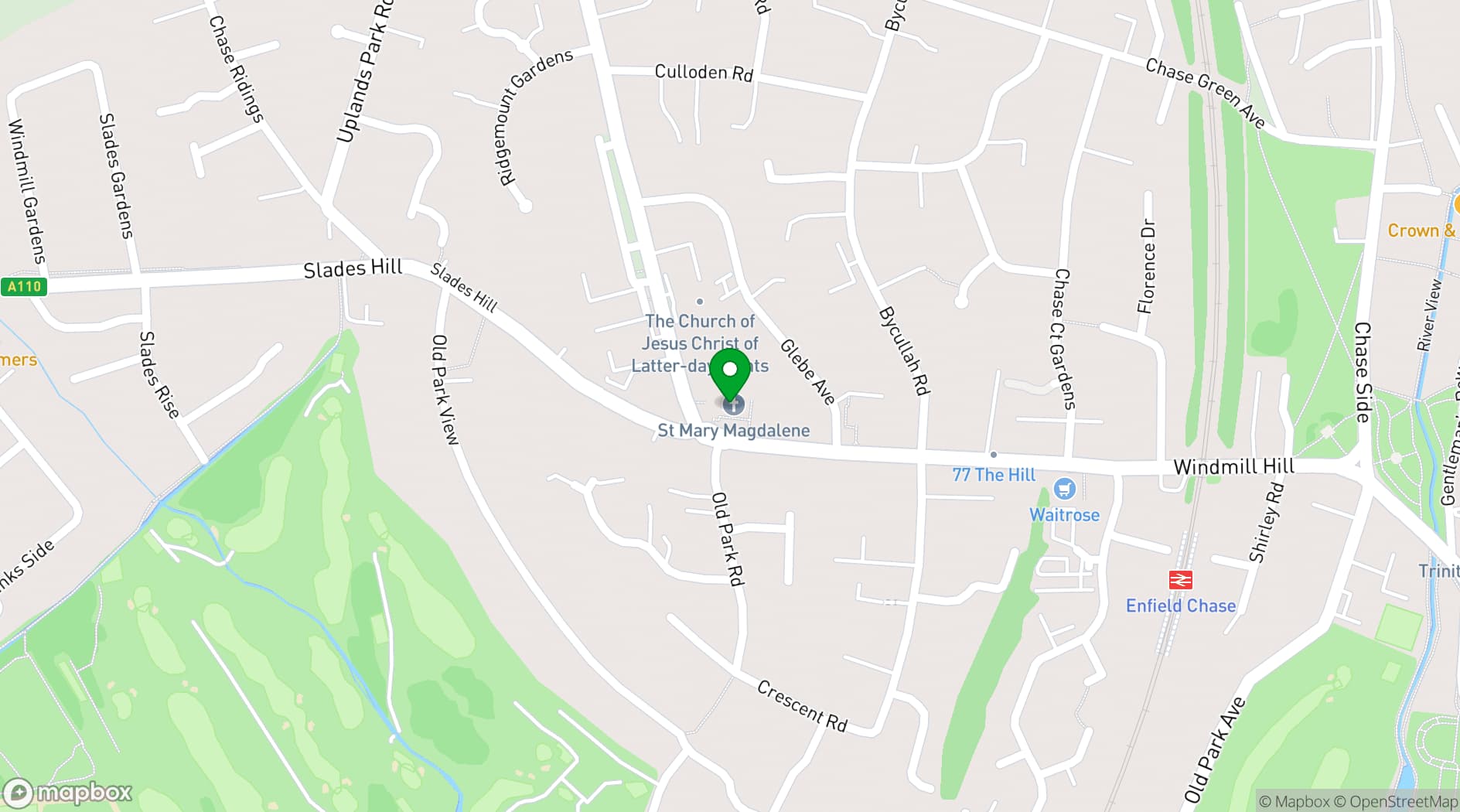 Map showing St Mary Magdalene Church