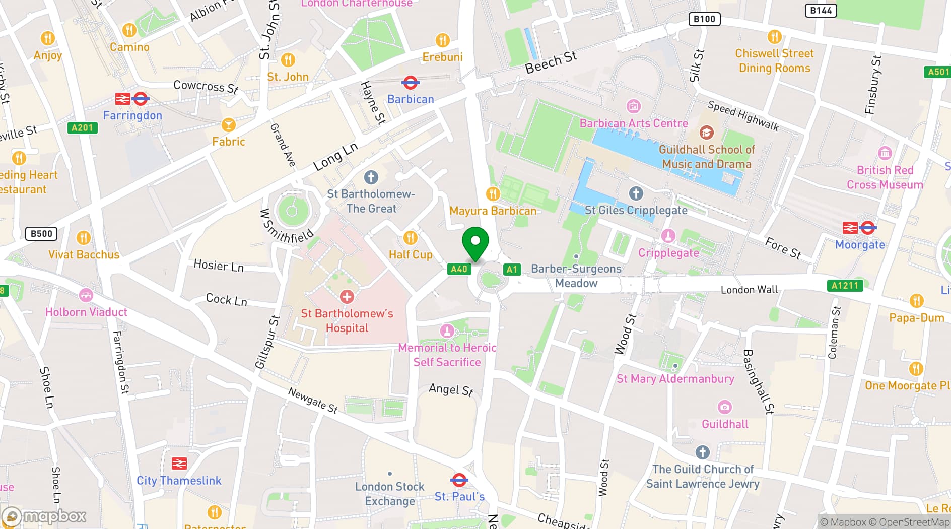 Map showing etc.venues St Paul's