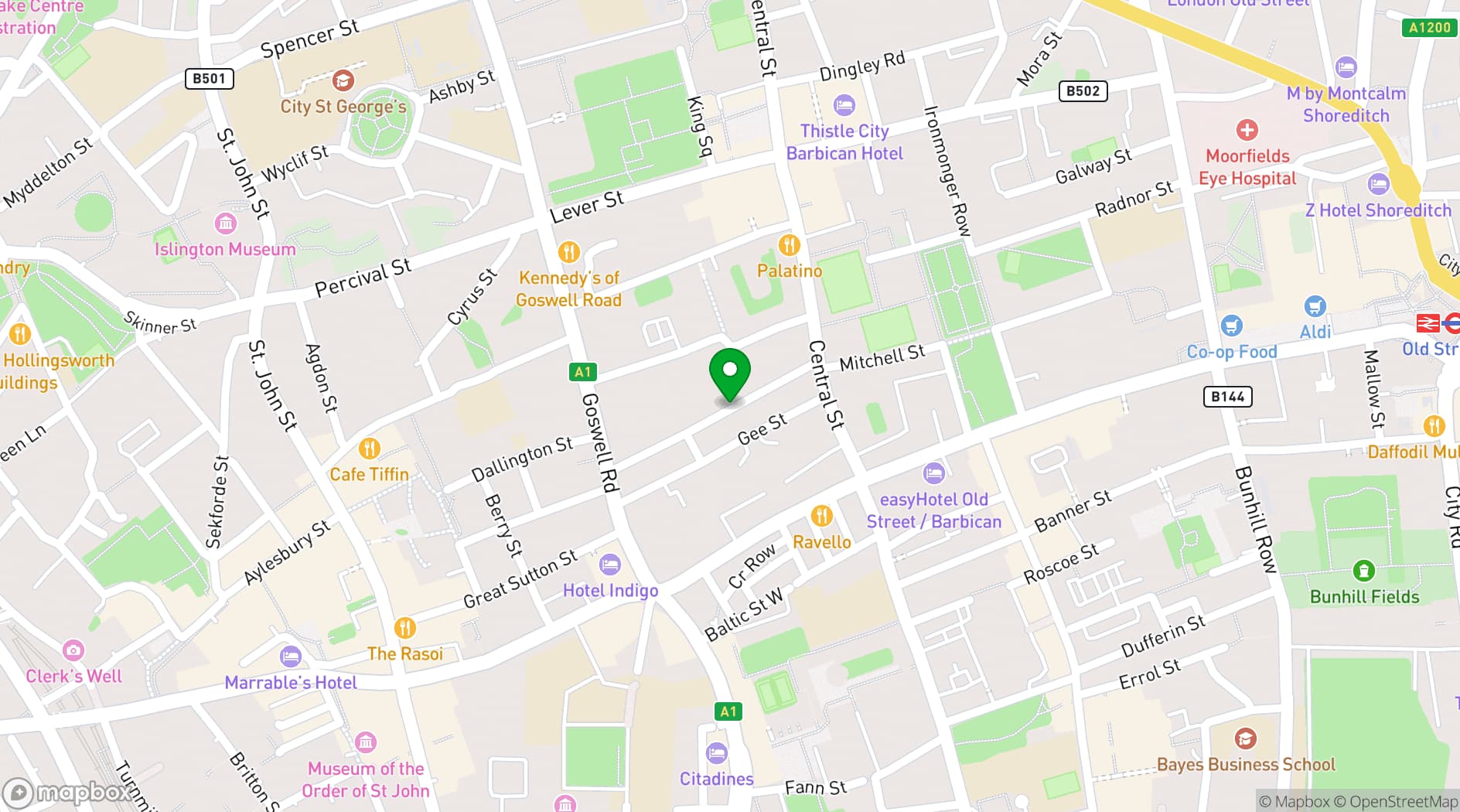 Map showing 47-58 Bastwick St.