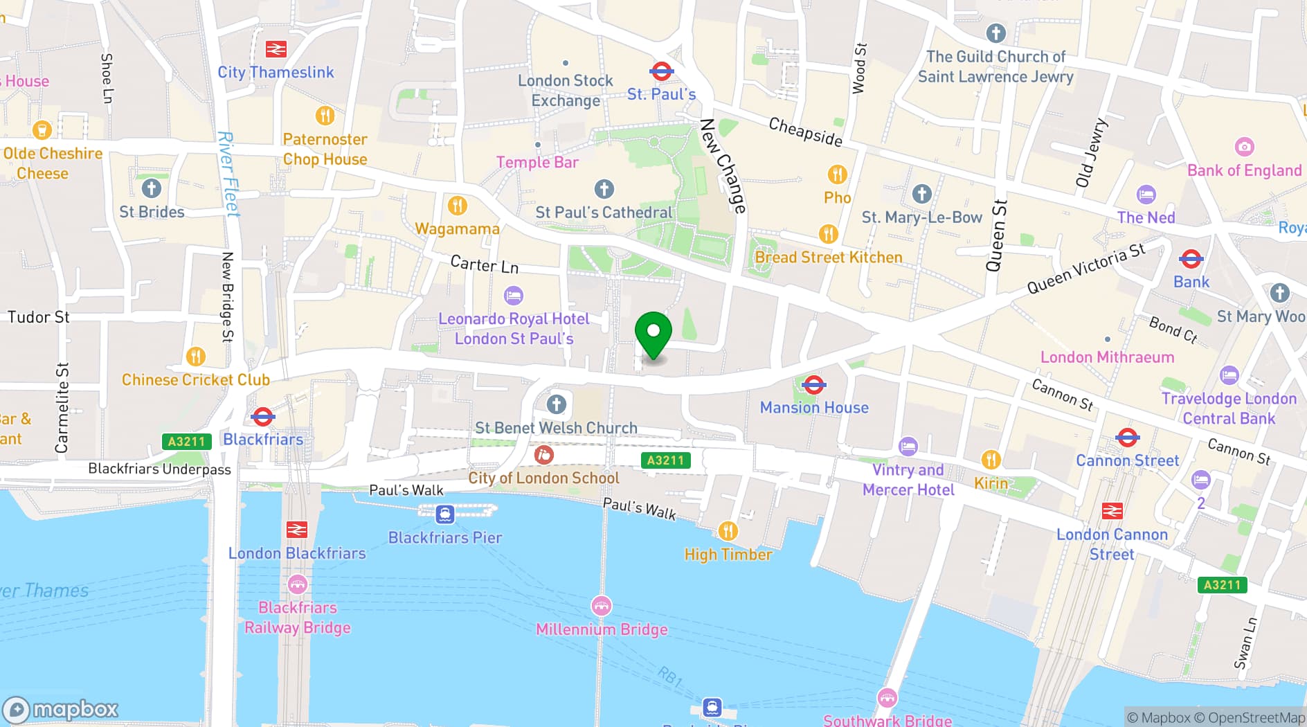 Map showing The Old Blue Last