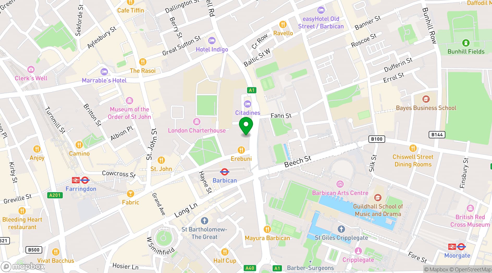 Map showing Work.Life Farringdon