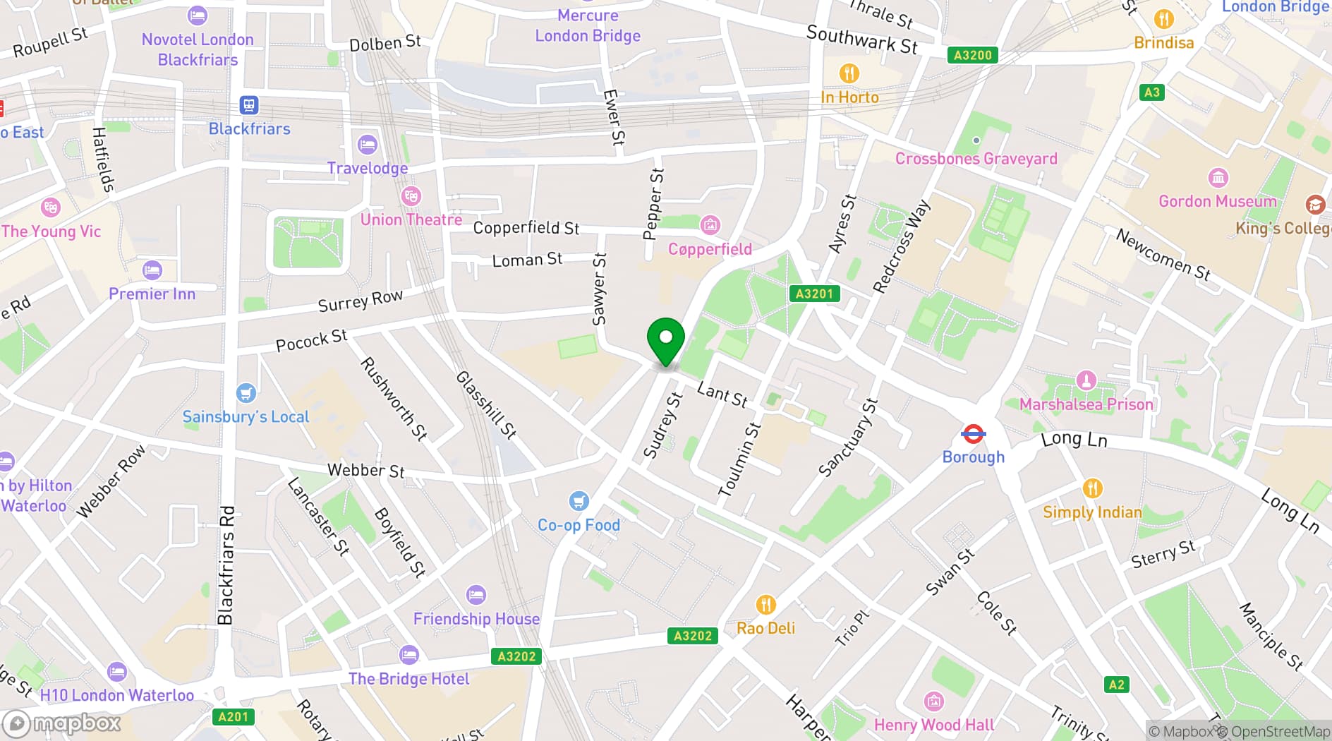Map showing Great Guns Social