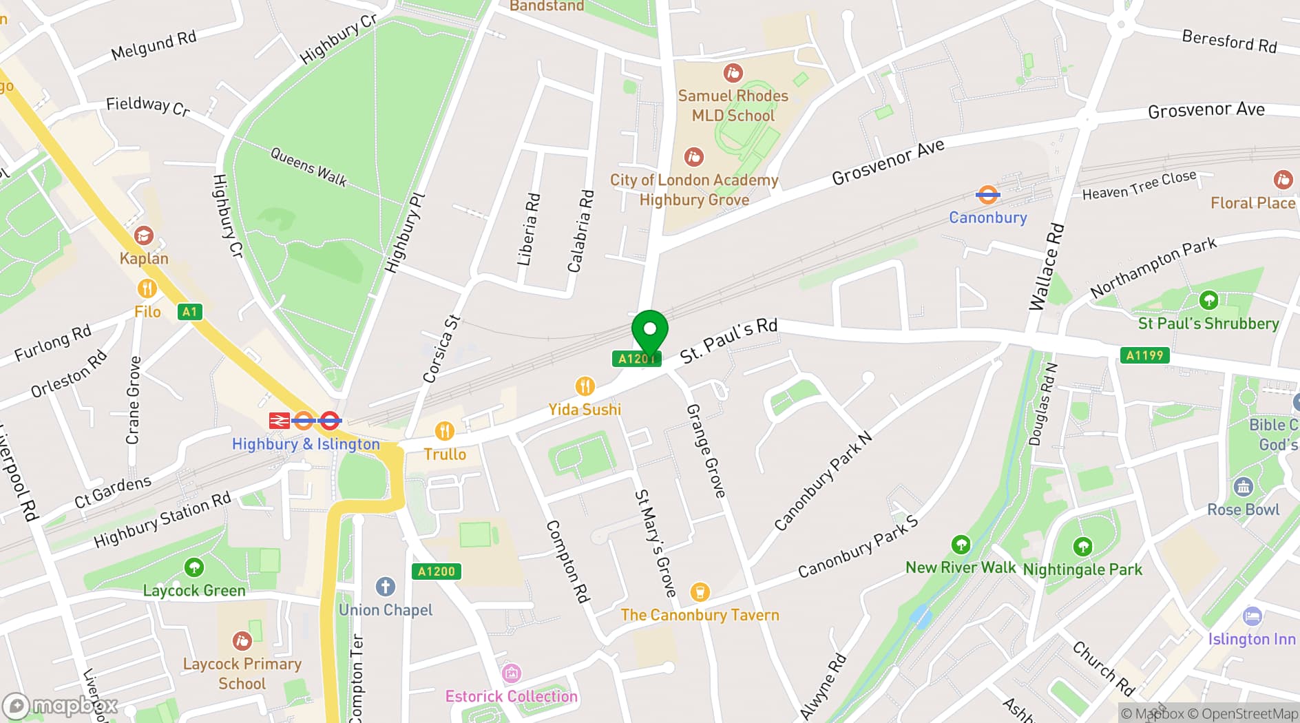 Map showing Pepa's venue