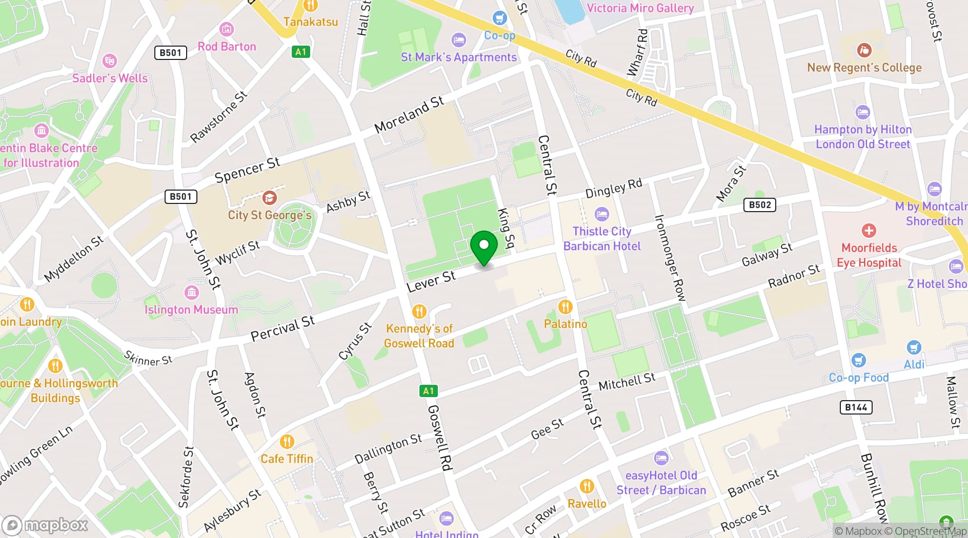Map showing Clerkenwell Centre