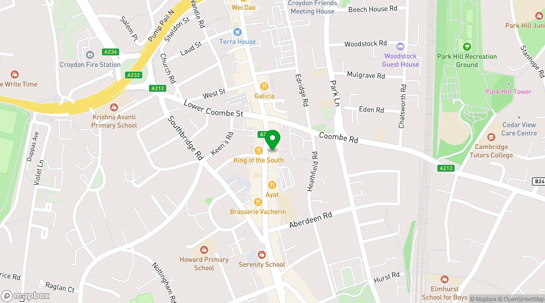 Map showing CR1 Bar & Lounge