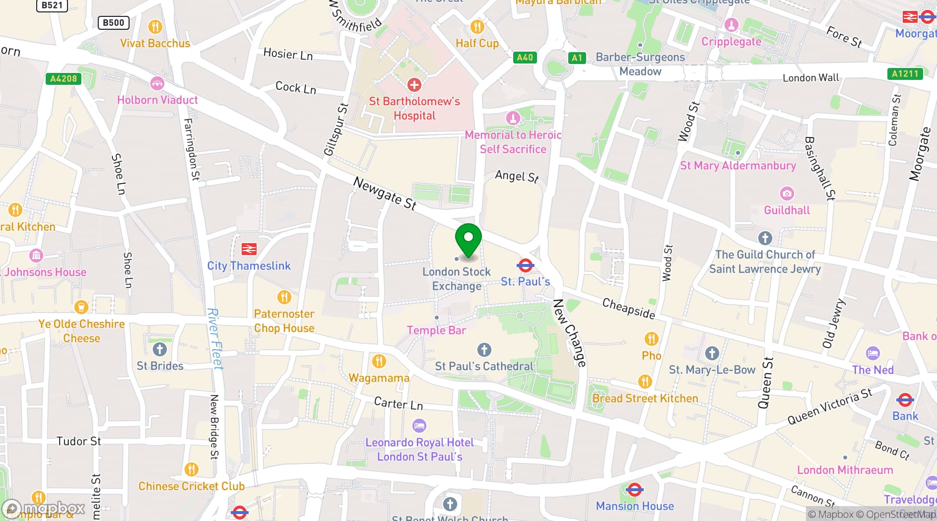 Map showing London Stock Exchange Group