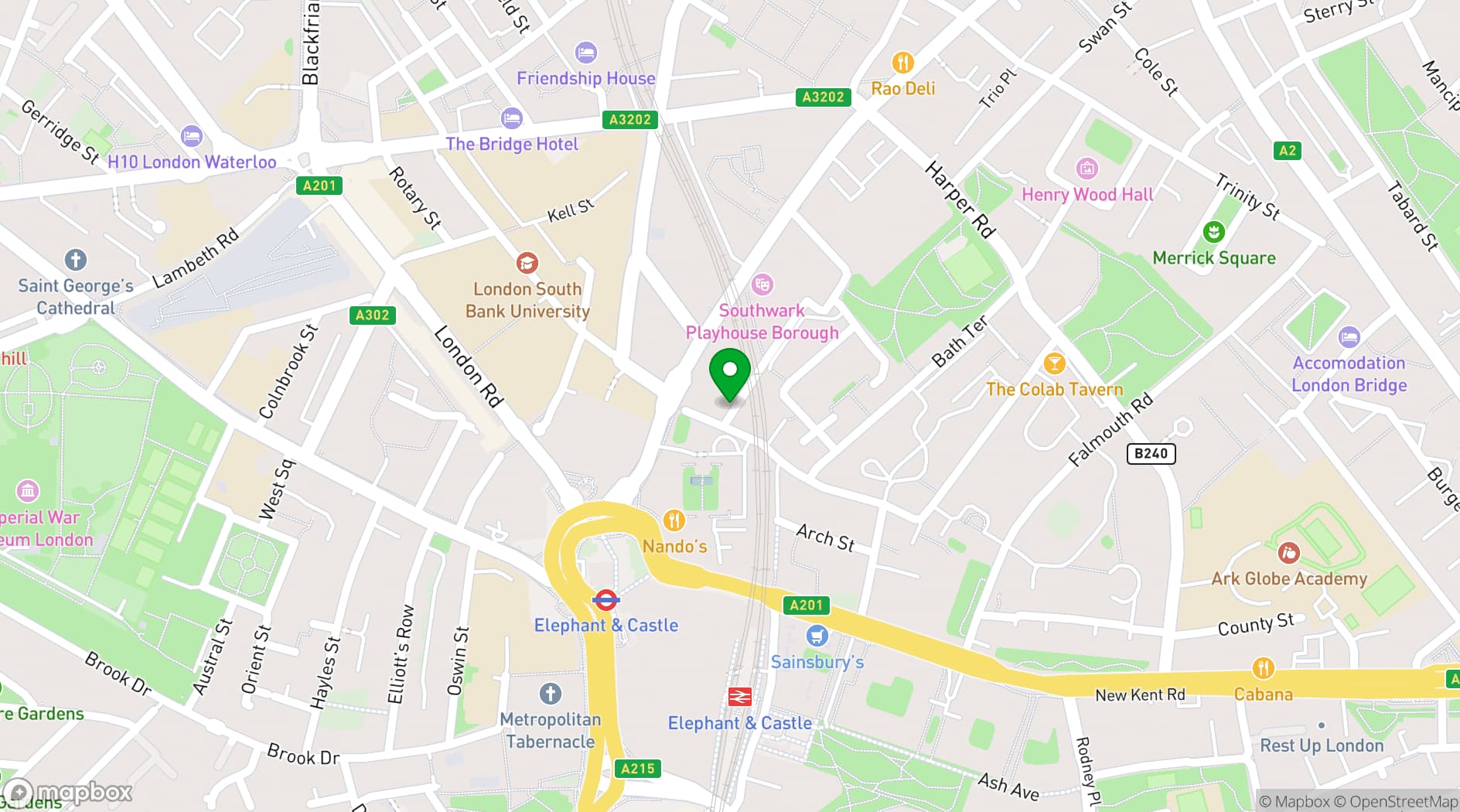 Map showing The Enterprise Hub