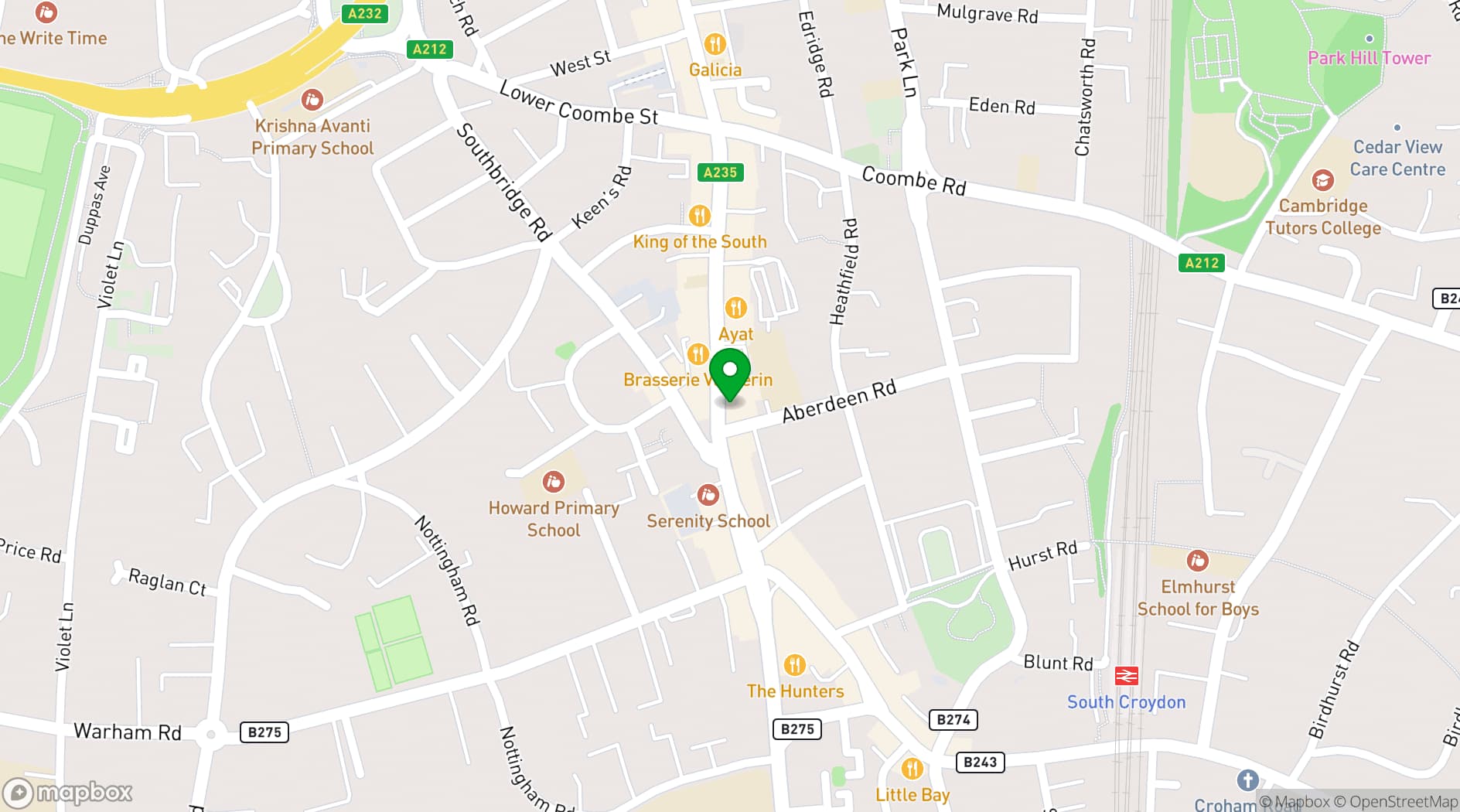 Map showing The Store Croydon