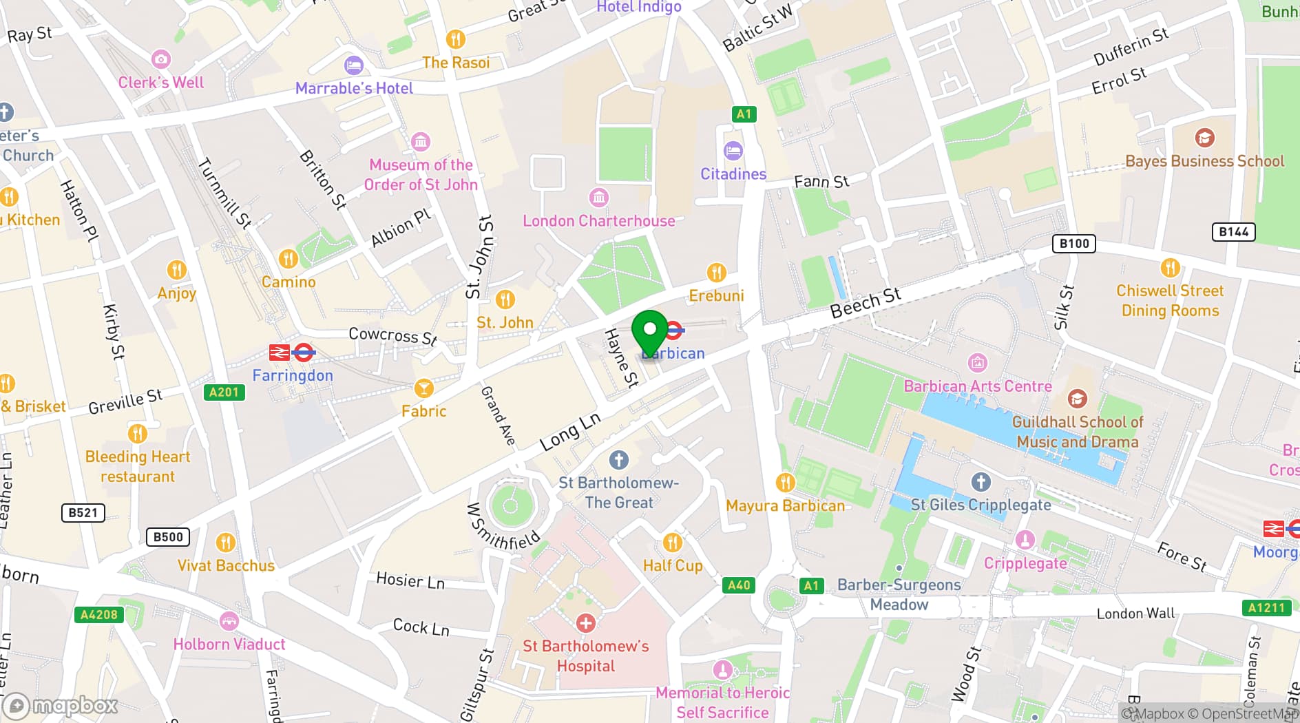 Map showing Piano Smithfield