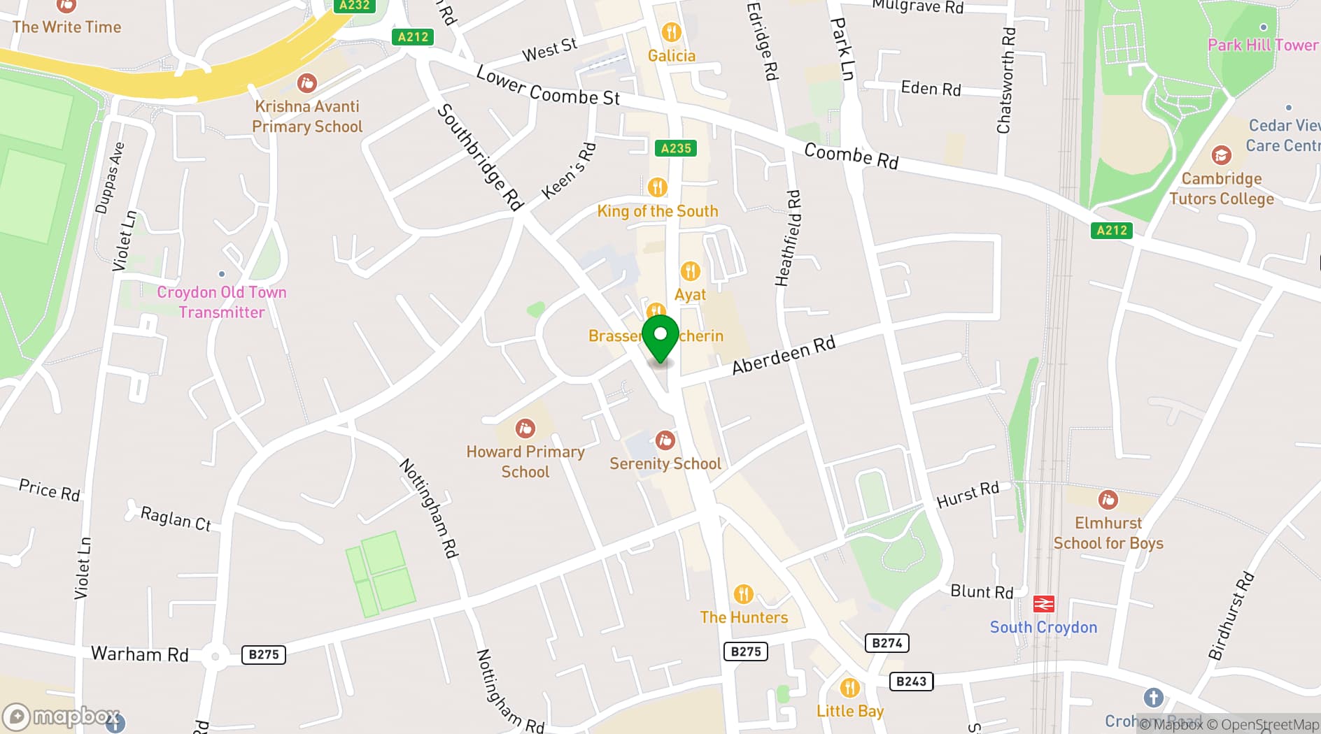 Map showing Tree House Croydon