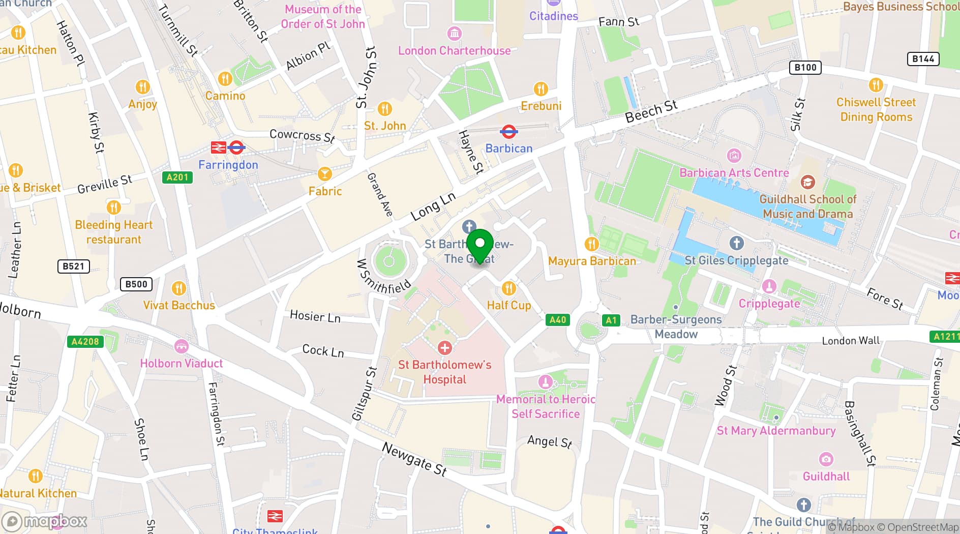 Map showing Restaurant St. Barts