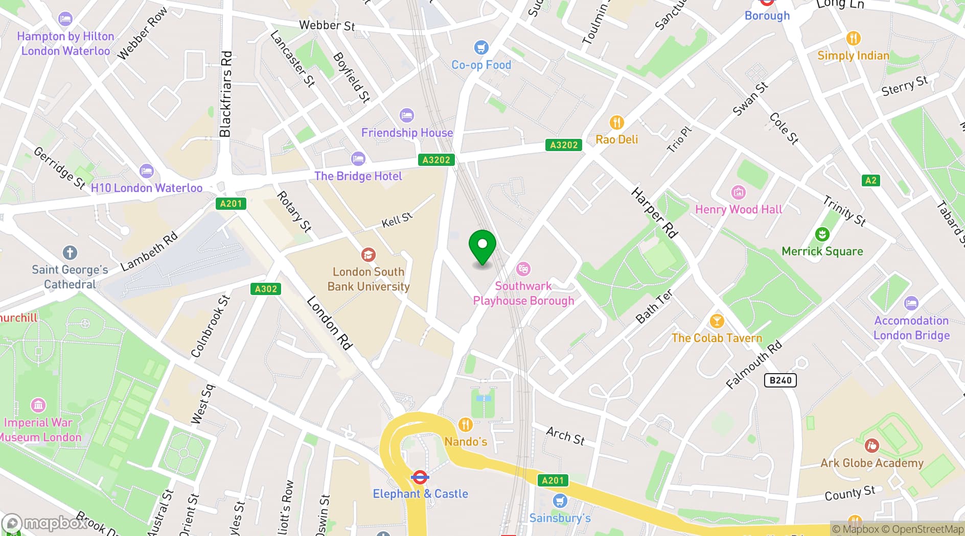 Map showing Ministry of Sound