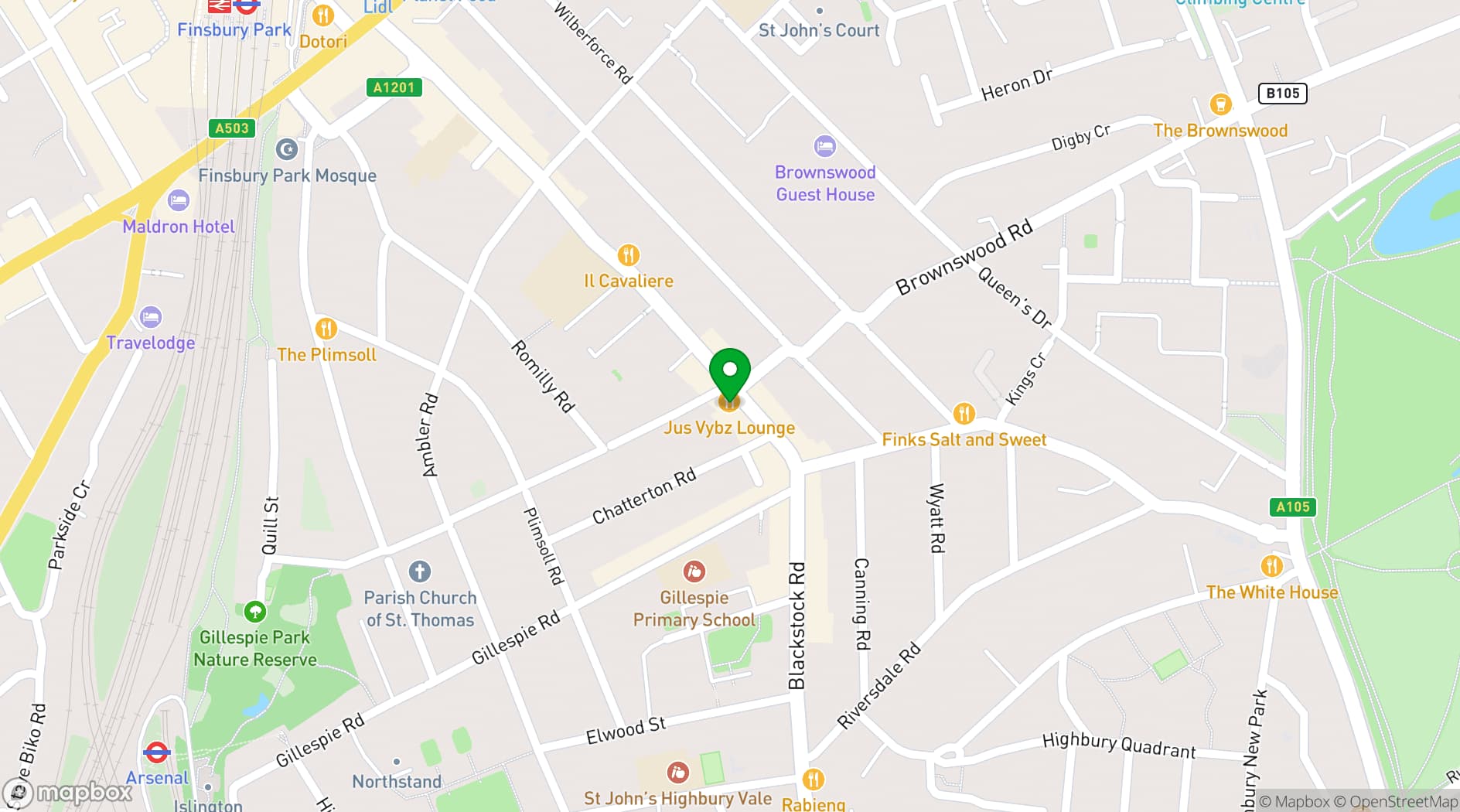 Map showing T-Bird 