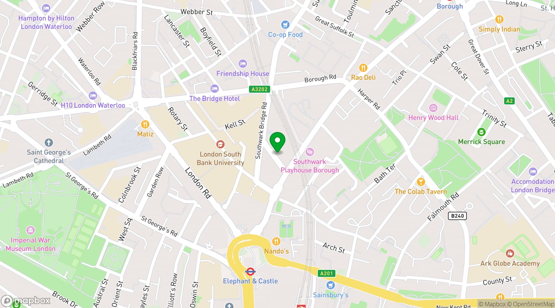 Map showing Ministry of Sound