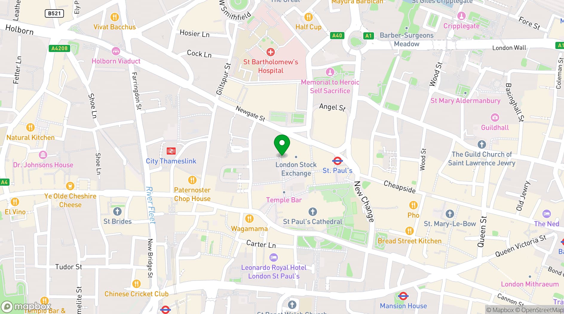 Map showing Convene Sancroft, St Pauls