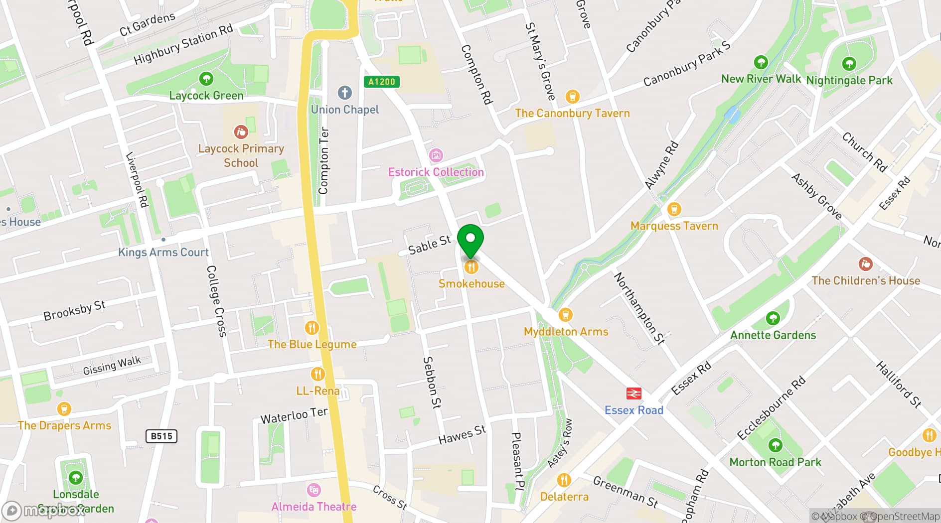 Map showing Bistro Sablé