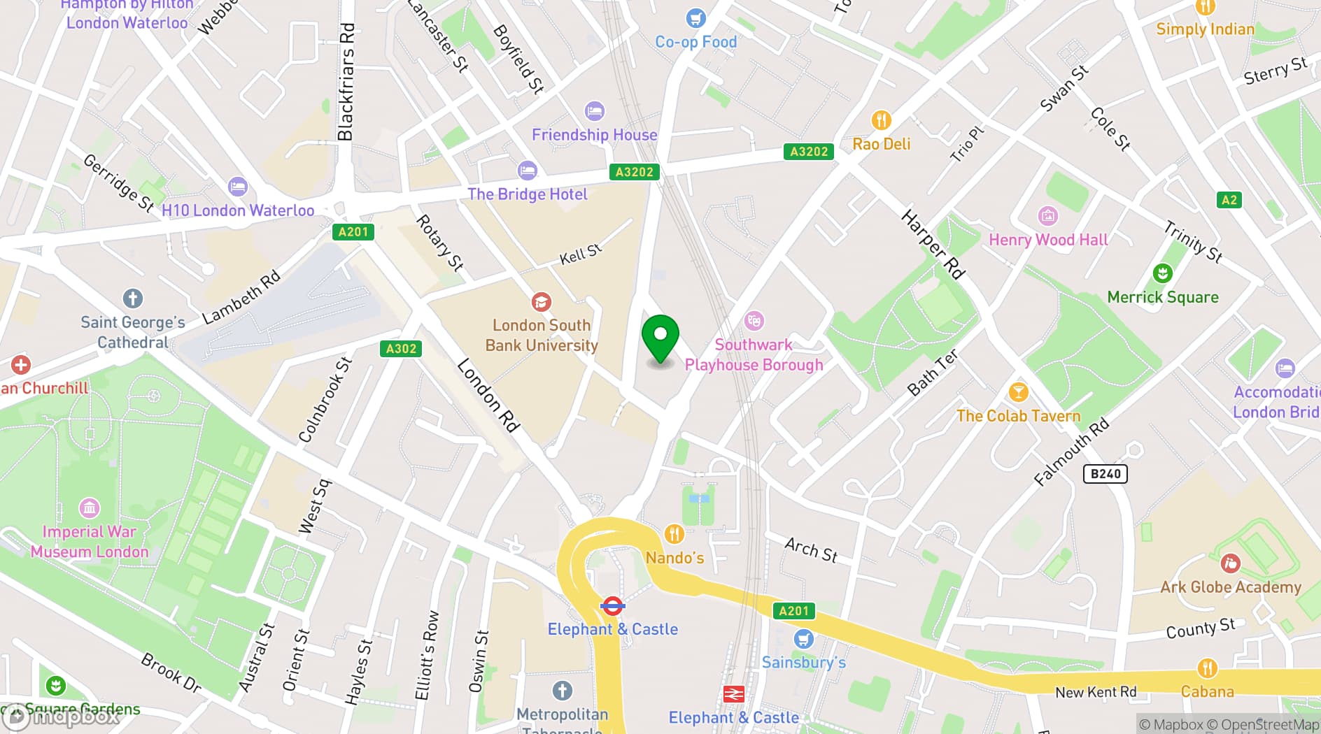 Map showing FORA-Southwark, Event Space