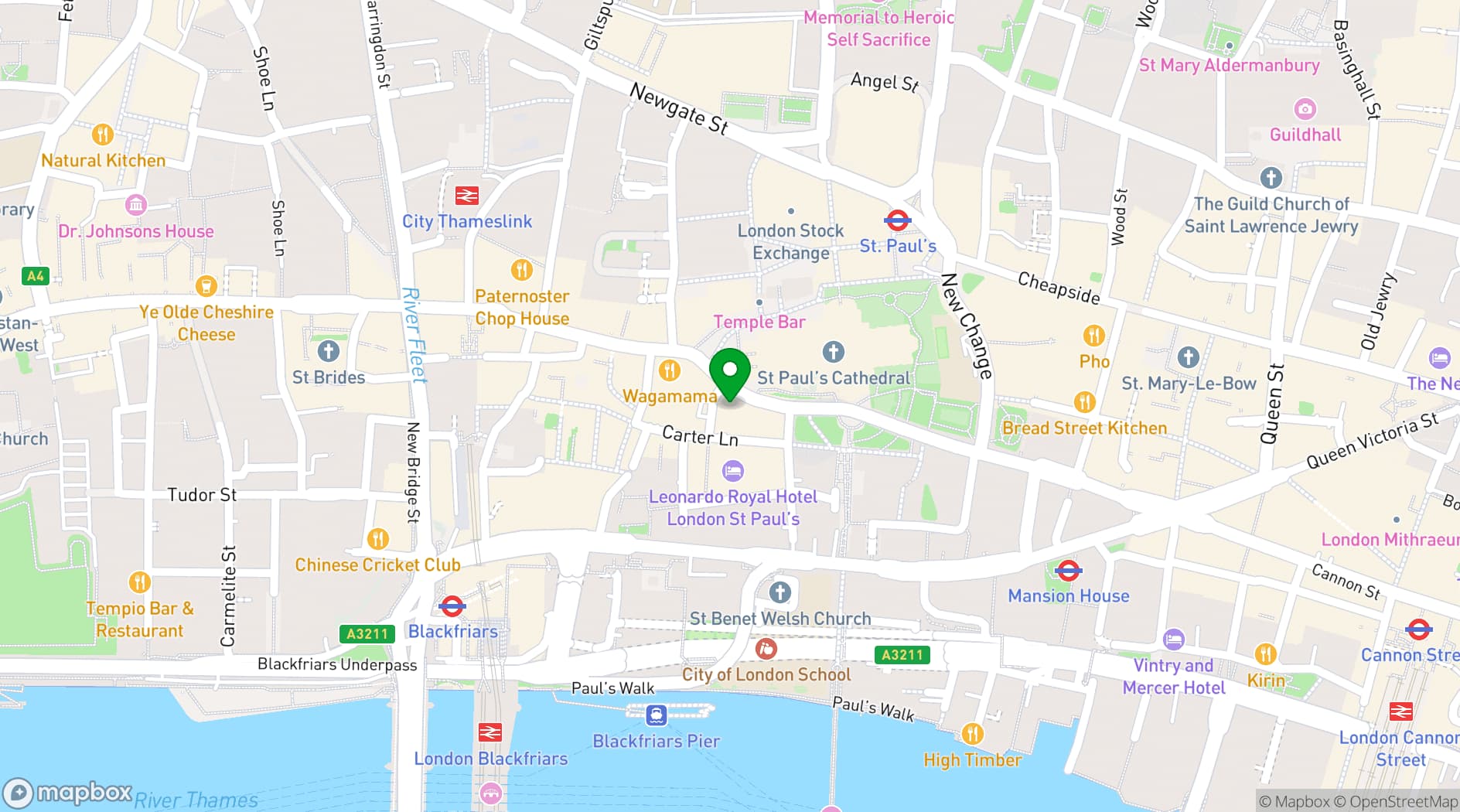 Map showing Café Rouge St Pauls